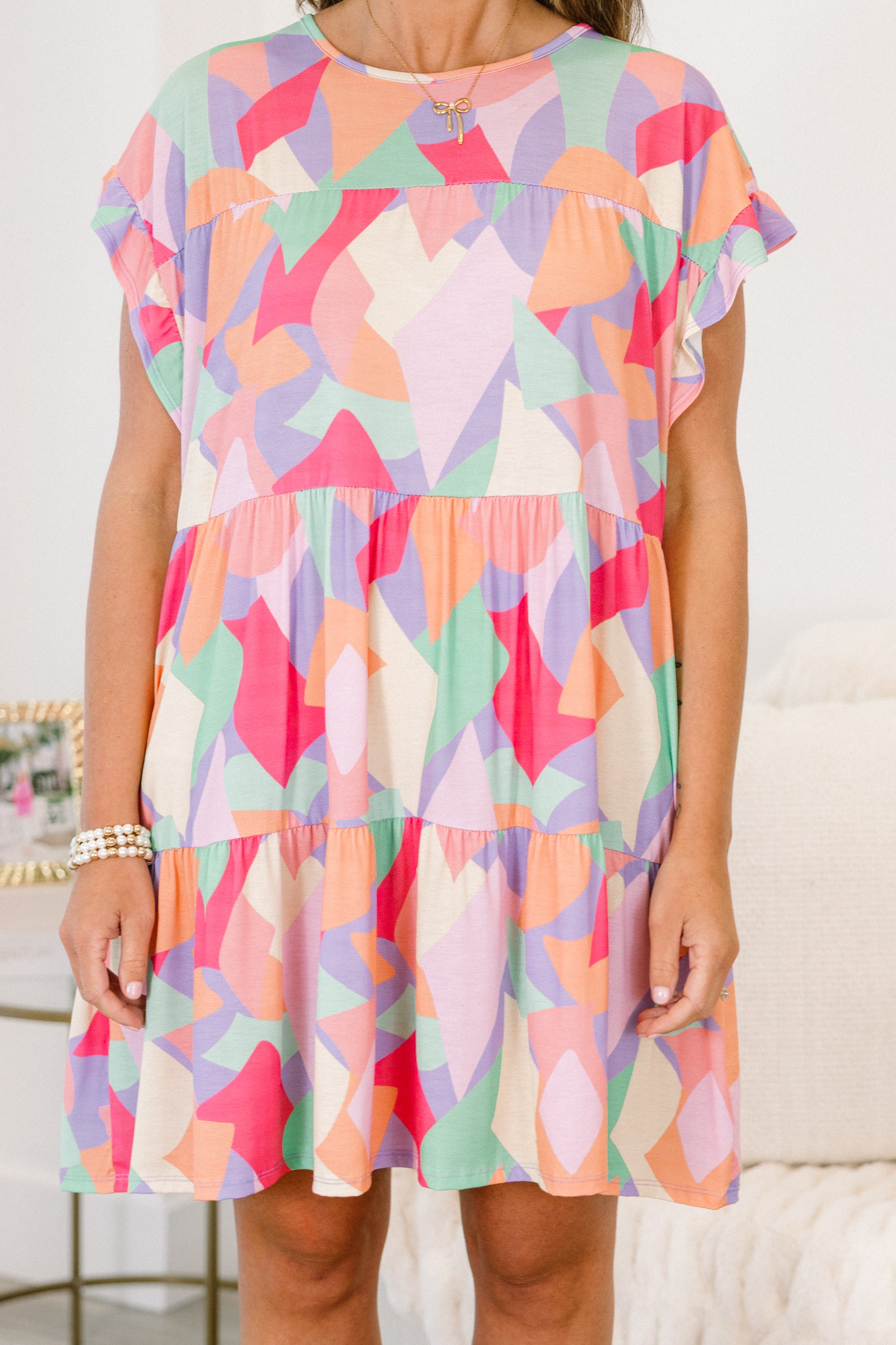  Lavender Dream Tiered Dress, Lavender Multi、mySite、justintrudeaud