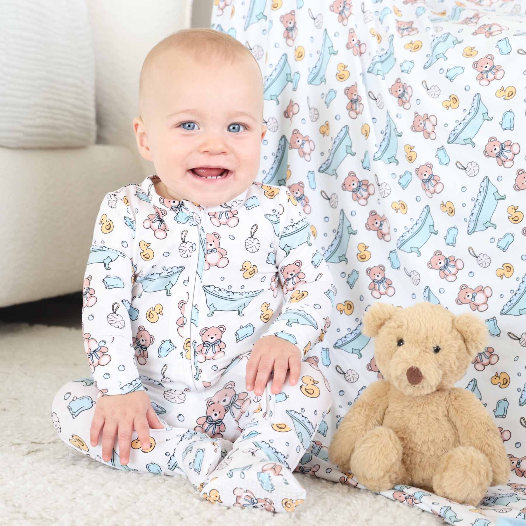  Bathtime Besties Zipper Footie | Blue、mySite、layawaytickets