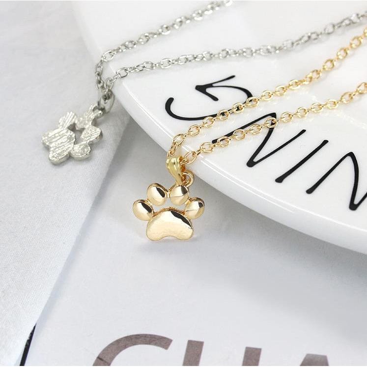 Pet Paw Necklaces Silver or Gold Tone, Affordable Fashion Jewelry、mySite、g9winljtr
