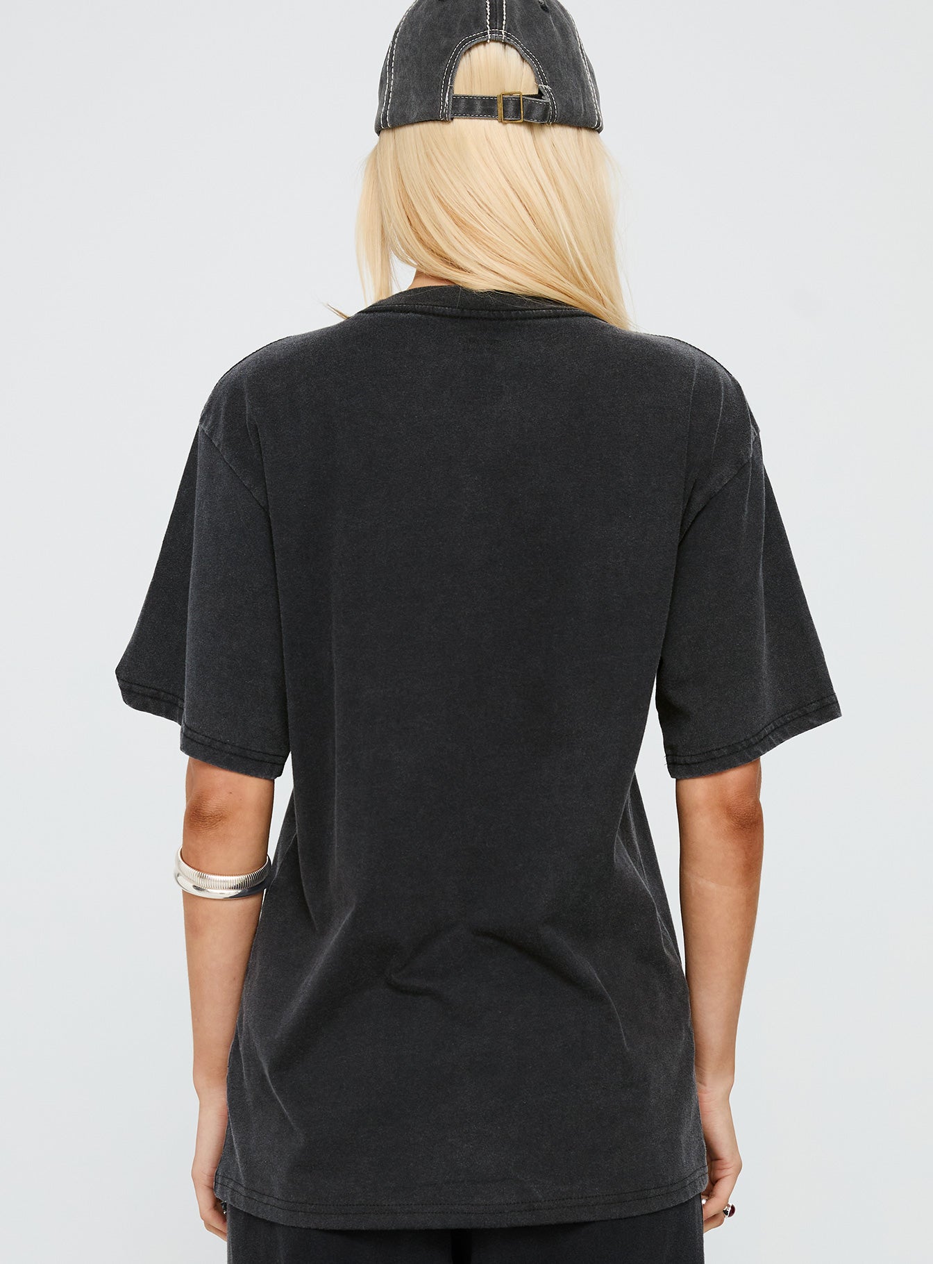 Britney Spears Gimme More Oversized Graphic Top Washed Black、mySite、solidvoid