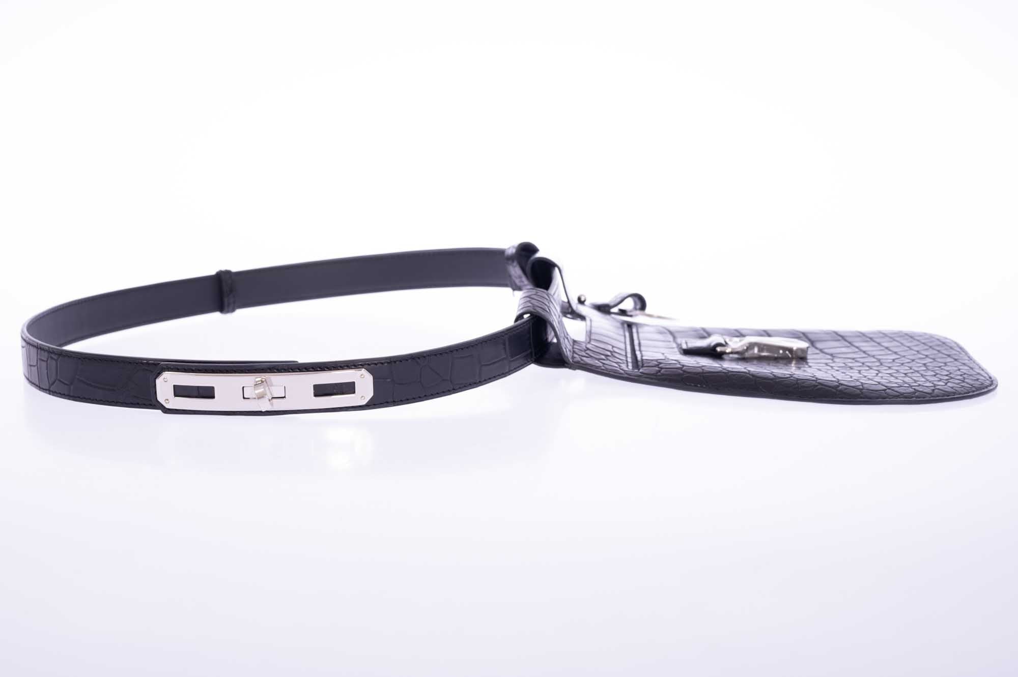 Hermès O'Kelly Move 24 Belt Black Alligator Palladium Hardware、mySite、garminoutage.com
