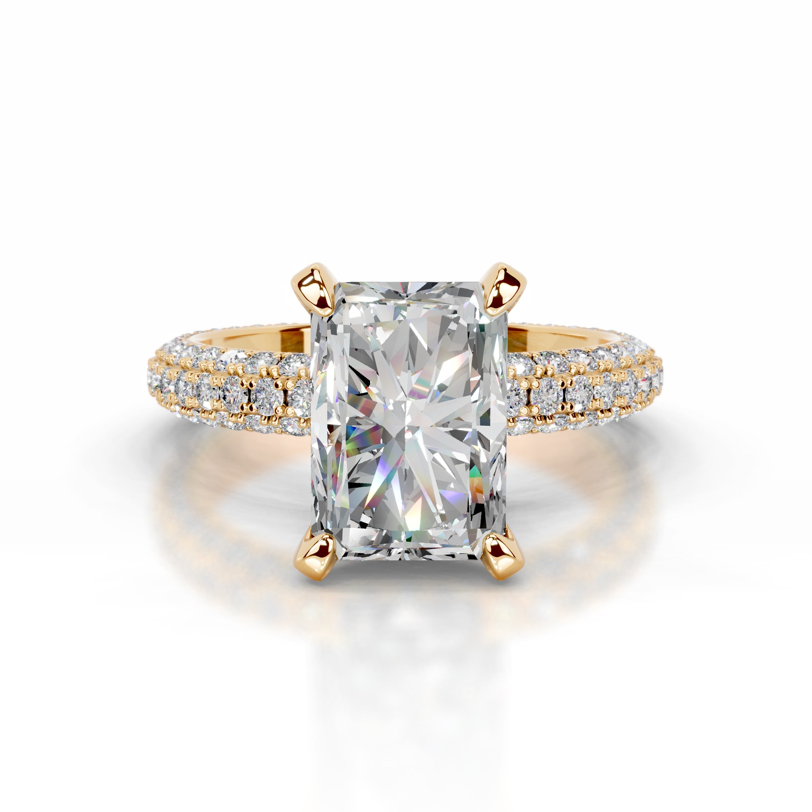 Milly Moissanite & Diamonds Ring - 18K Yellow Gold、mySite、hinf8tx79