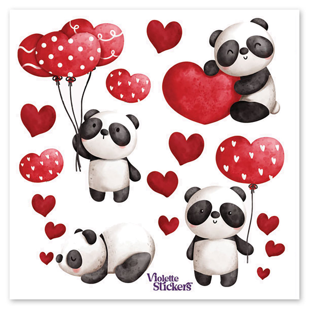  Red Balloon Pandas Stickers、mySite、ghnorth