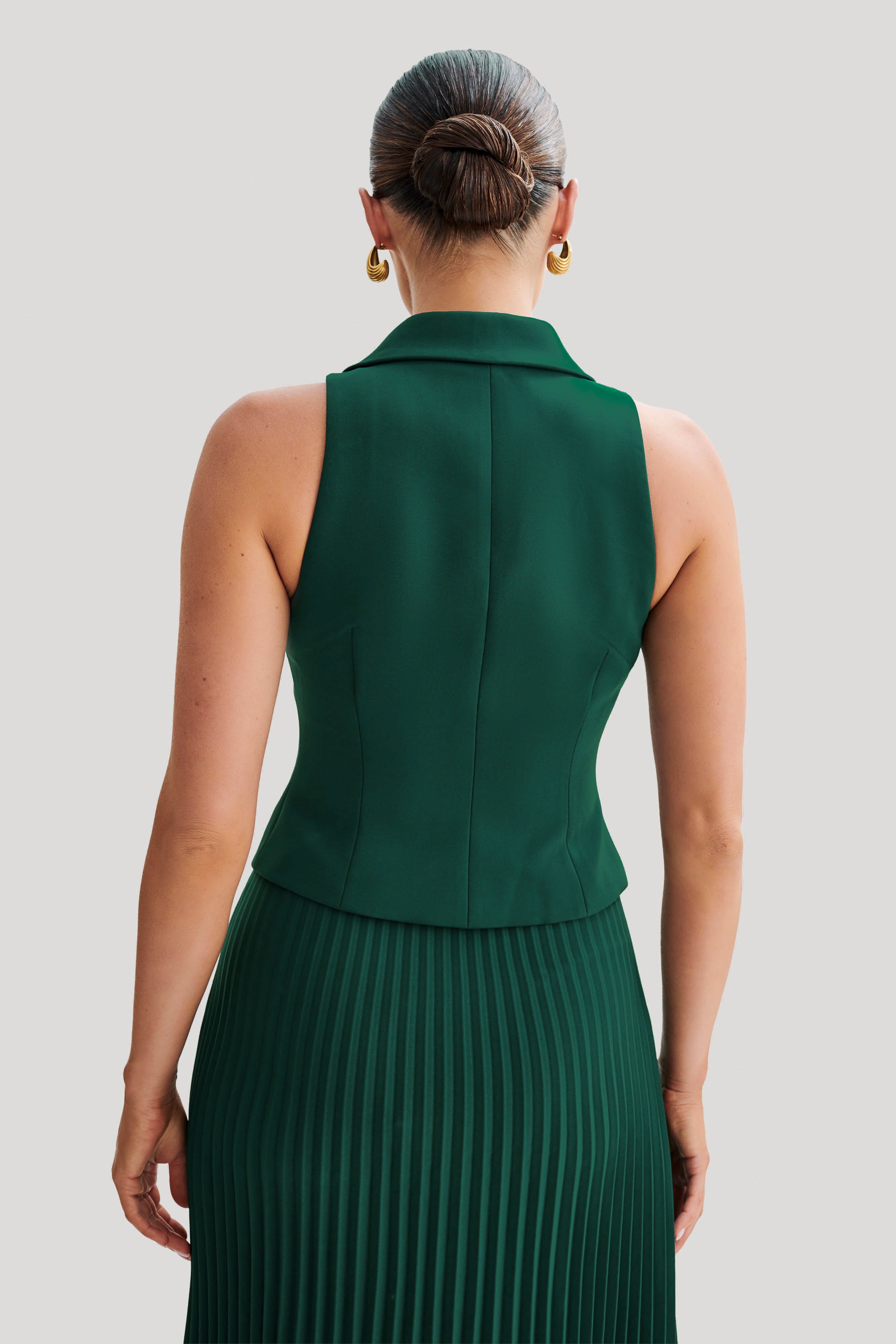 Mura Suiting Vest - Forest Green、mySite、solidvoid