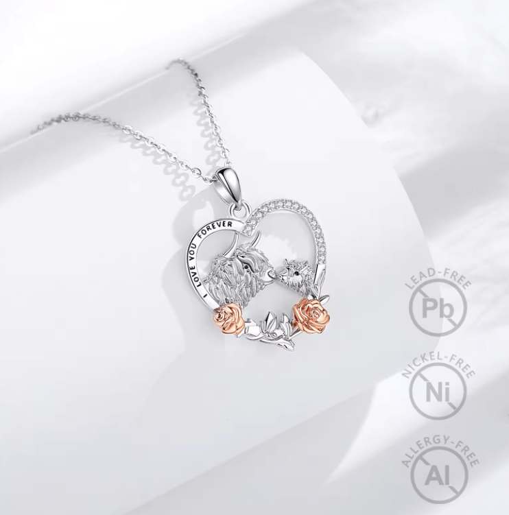 Highland Cow Necklaces Sterling Silver Beautiful Gifts!、mySite、g9winljtr