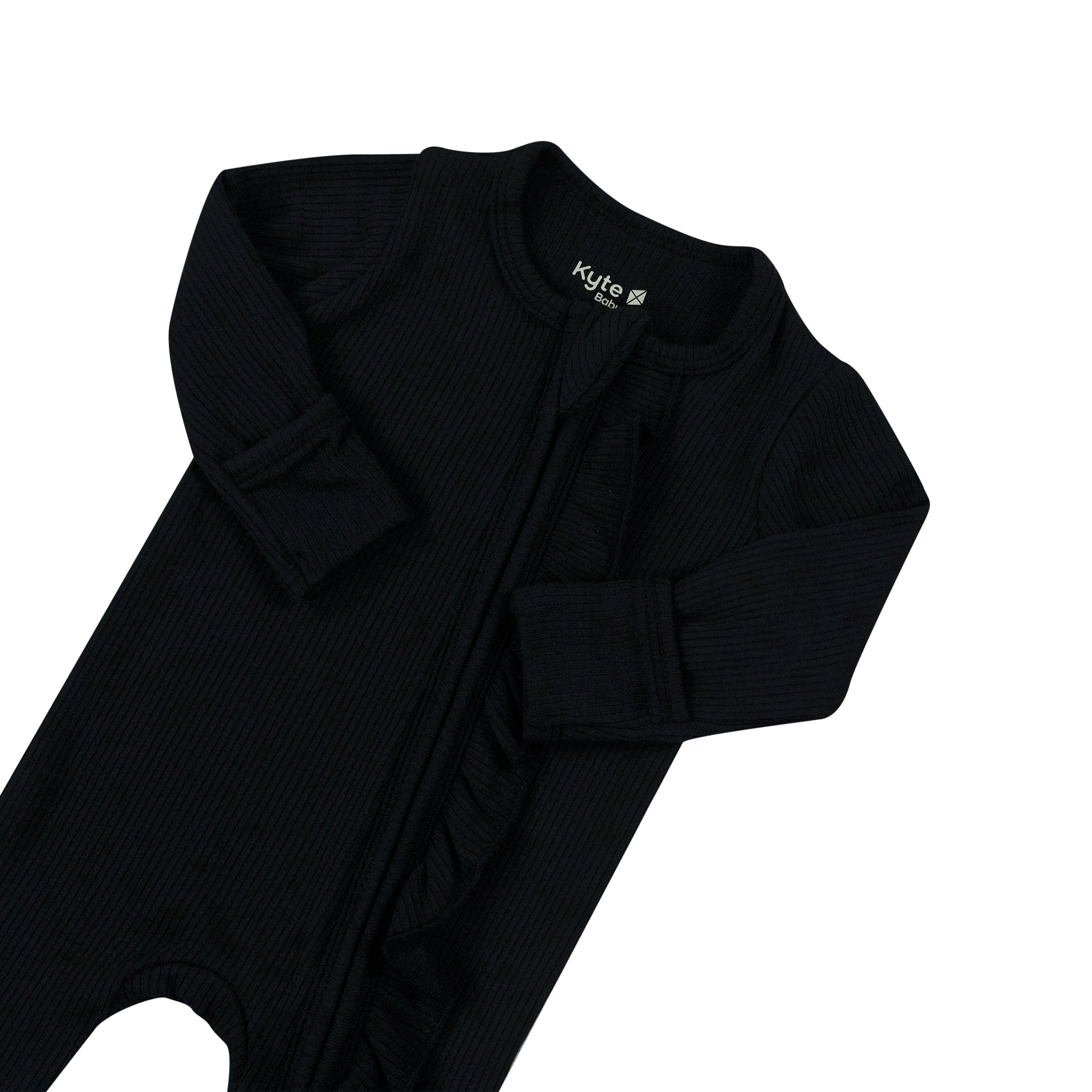  Ribbed Ruffle Zipper Footie in Midnight、mySite、layawaytickets