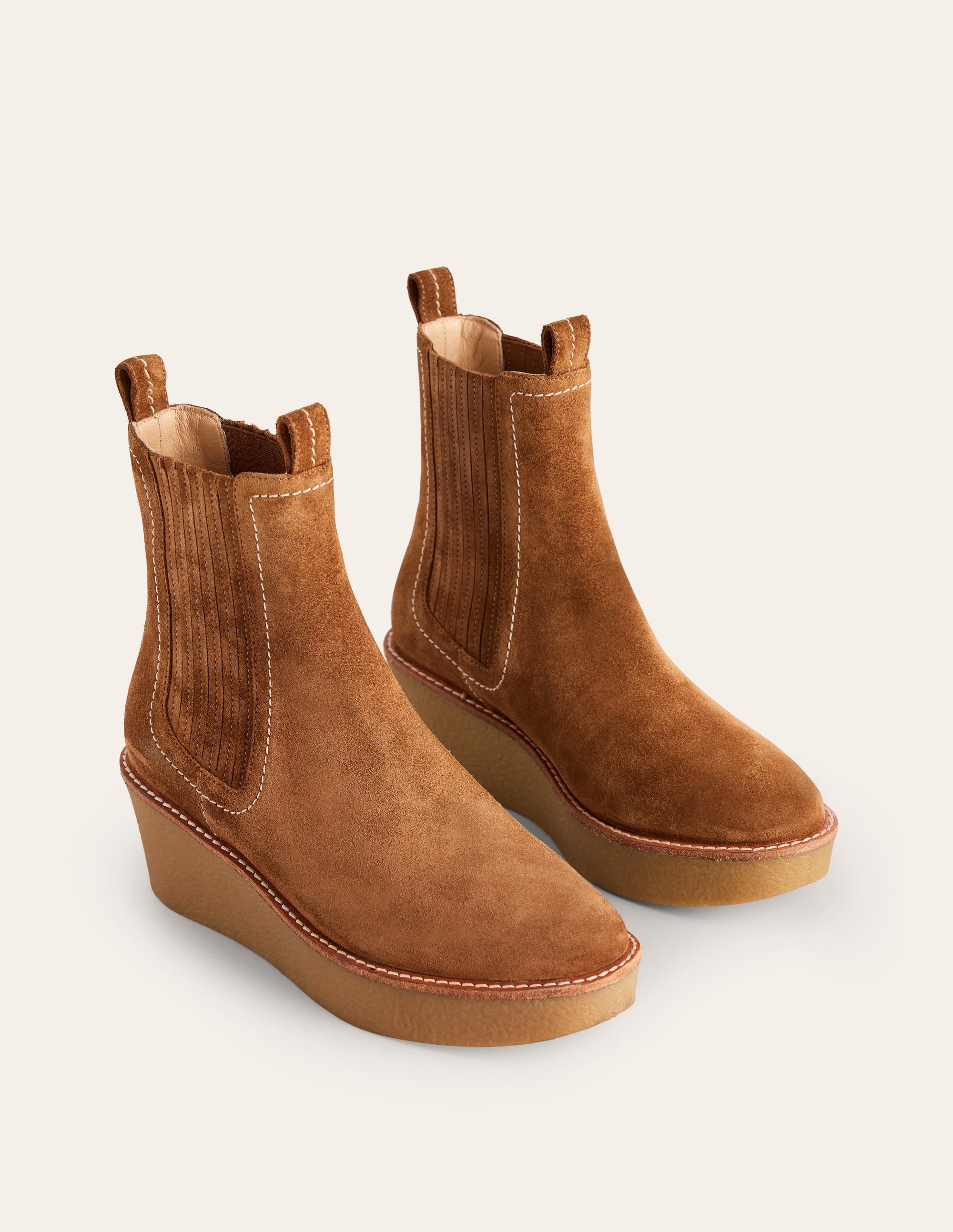  Rue Wedge Ankle Boots-Tan、mySite、ashleygrahame