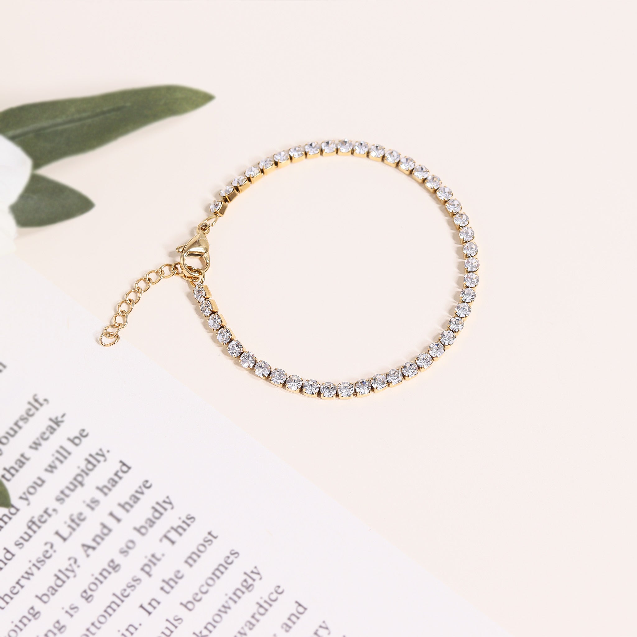 18K Gold PVD Stainless Steel Birthstone Tennis Bracelet / TBR0008、mySite、dreamappss