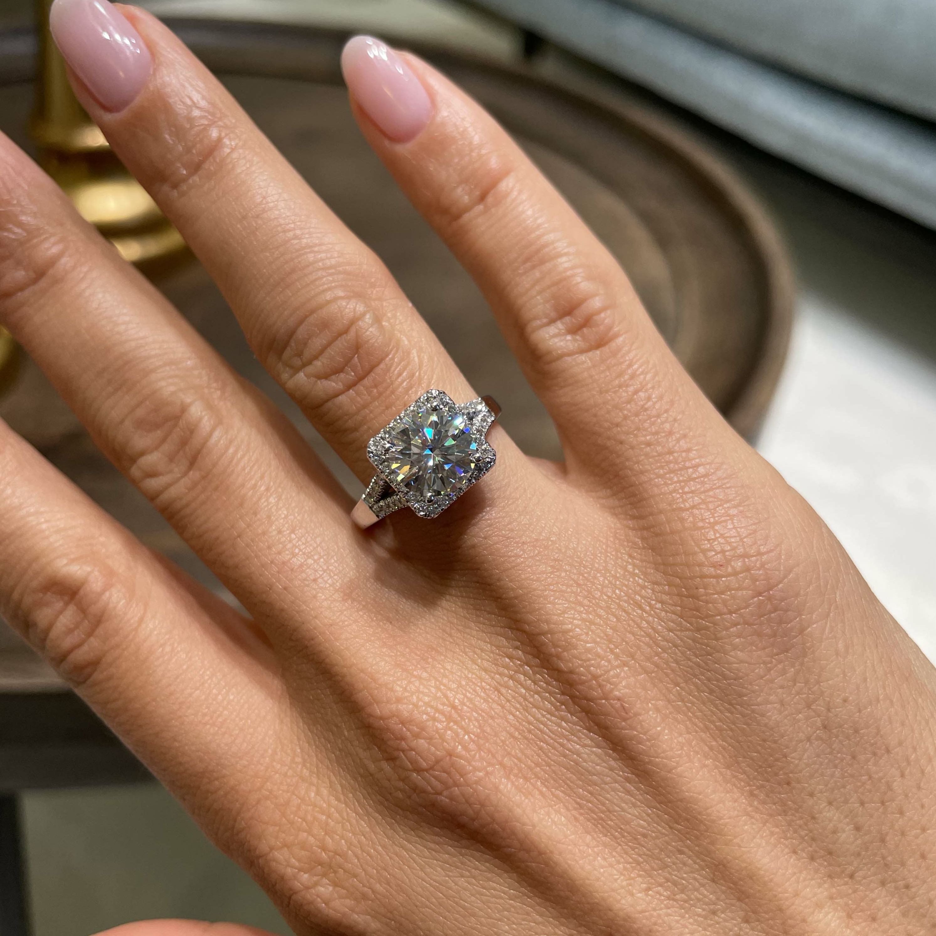 Addison Moissanite & Diamond Ring -14K White Gold (RTS)、mySite、hinf8tx79