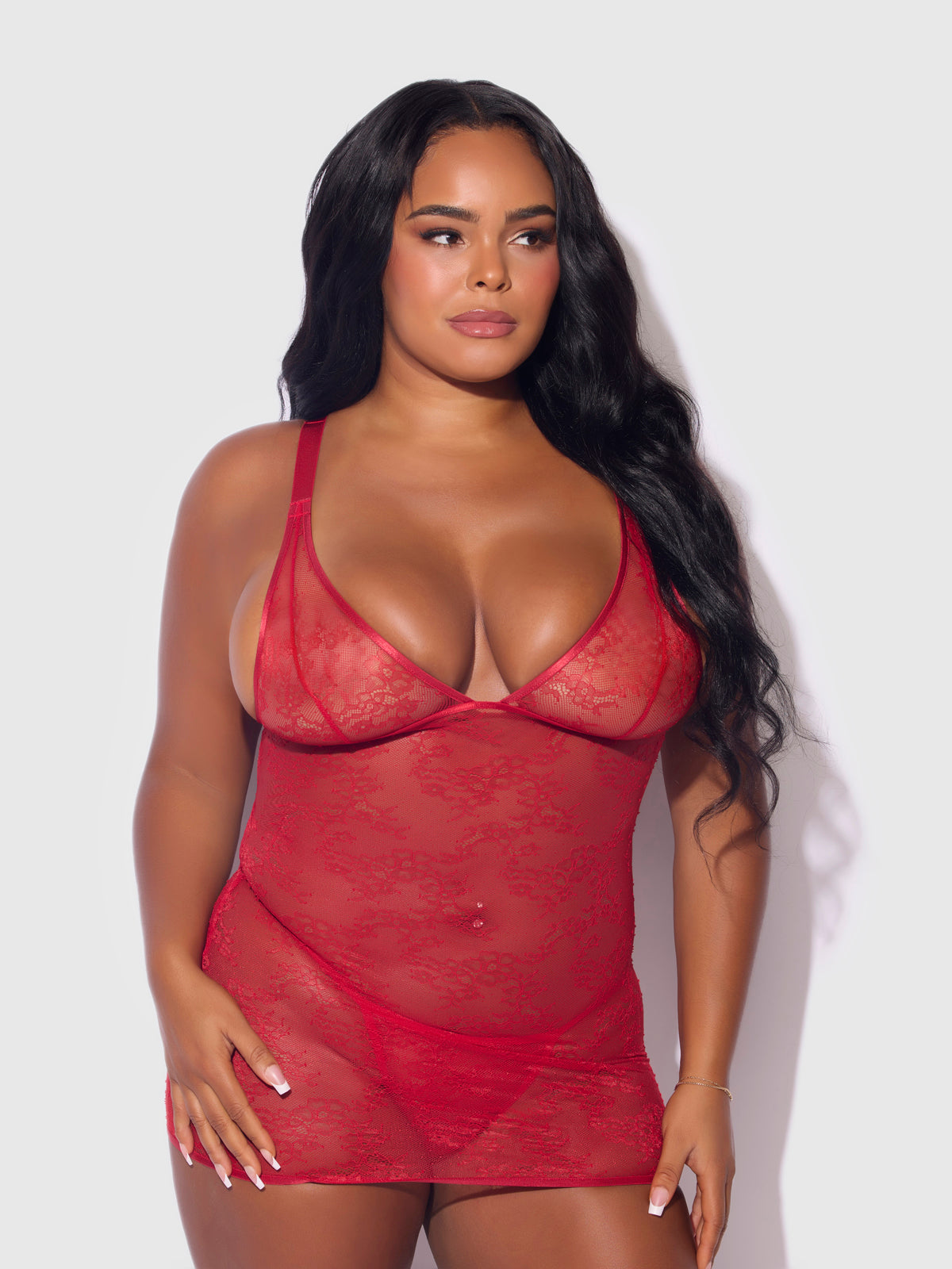 Chiara Lace & Strappy Open Back Chemise、mySite、bengalsvssteelers