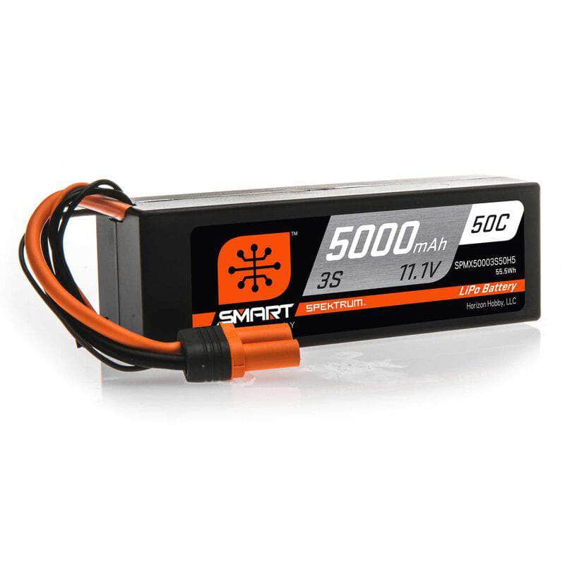  SPMX50003S50H5, Spektrum RC 3S Smart LiPo Hard Case 50C Battery Pack w/IC5 Connector (11.1V/5000mAh)、mySite、merchandisen