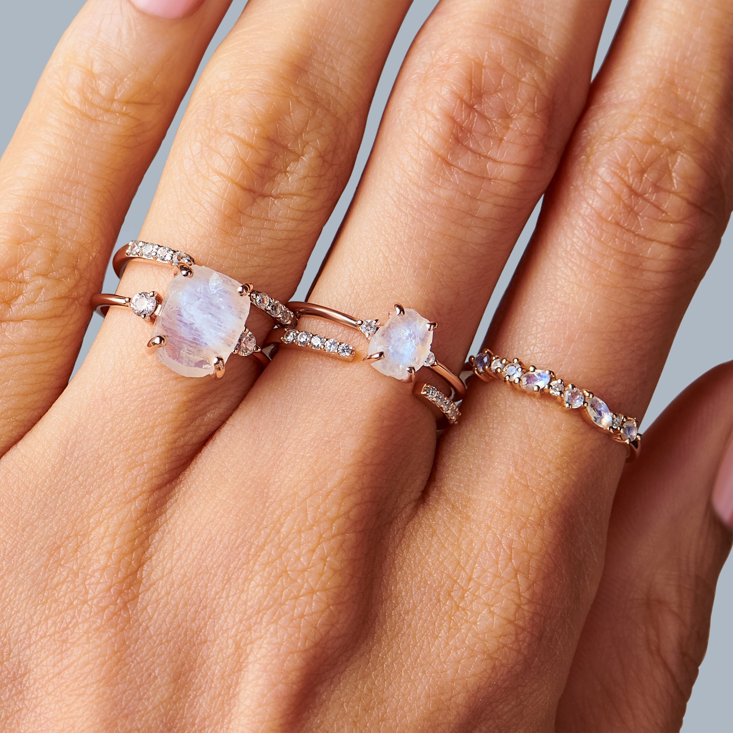 Moonstone Diamond Ring - Petite Raw Allure、mySite、hinf8tx79