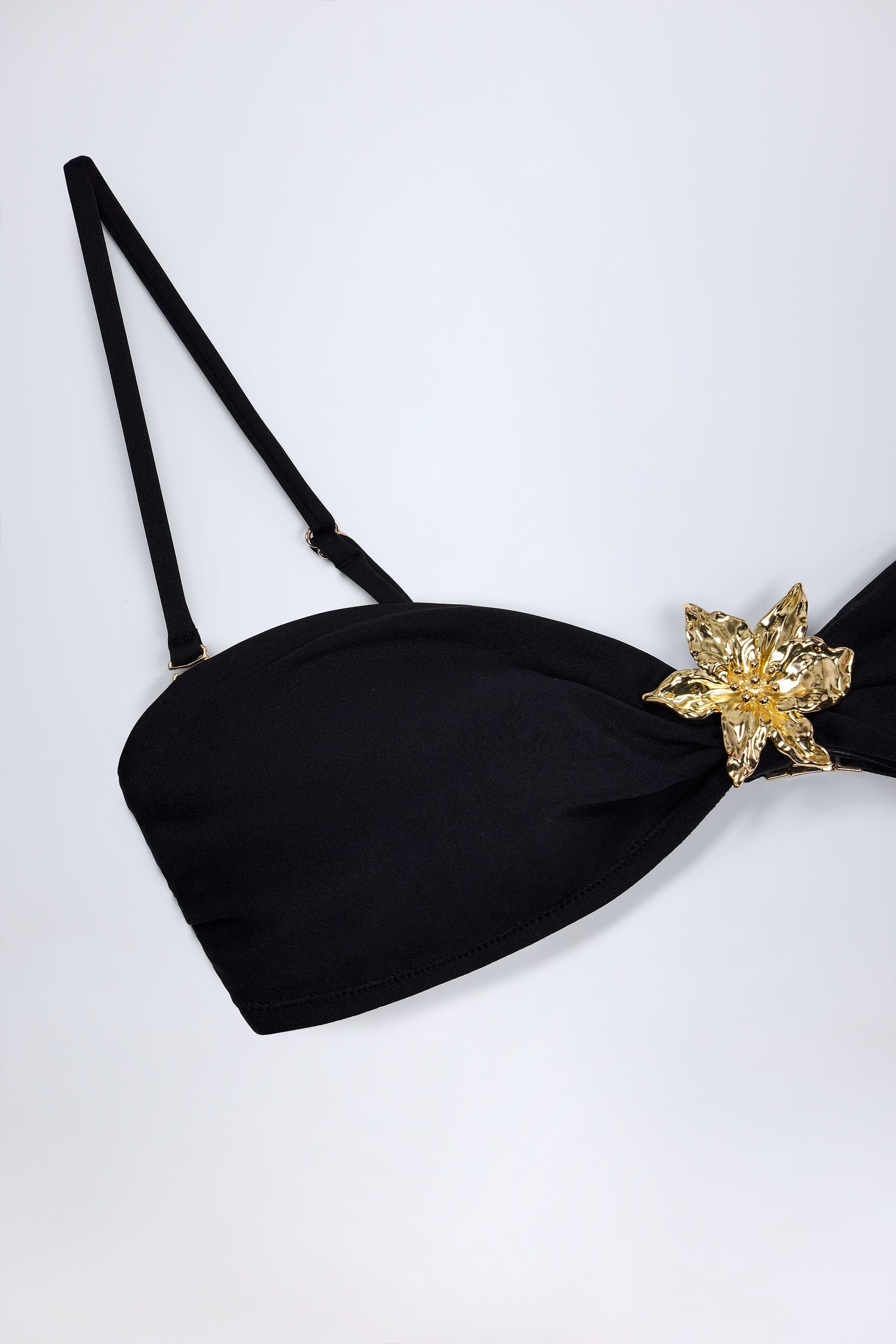  Hardware-Detail Halterneck Bikini Top in Black、mySite、sugarbowlscore