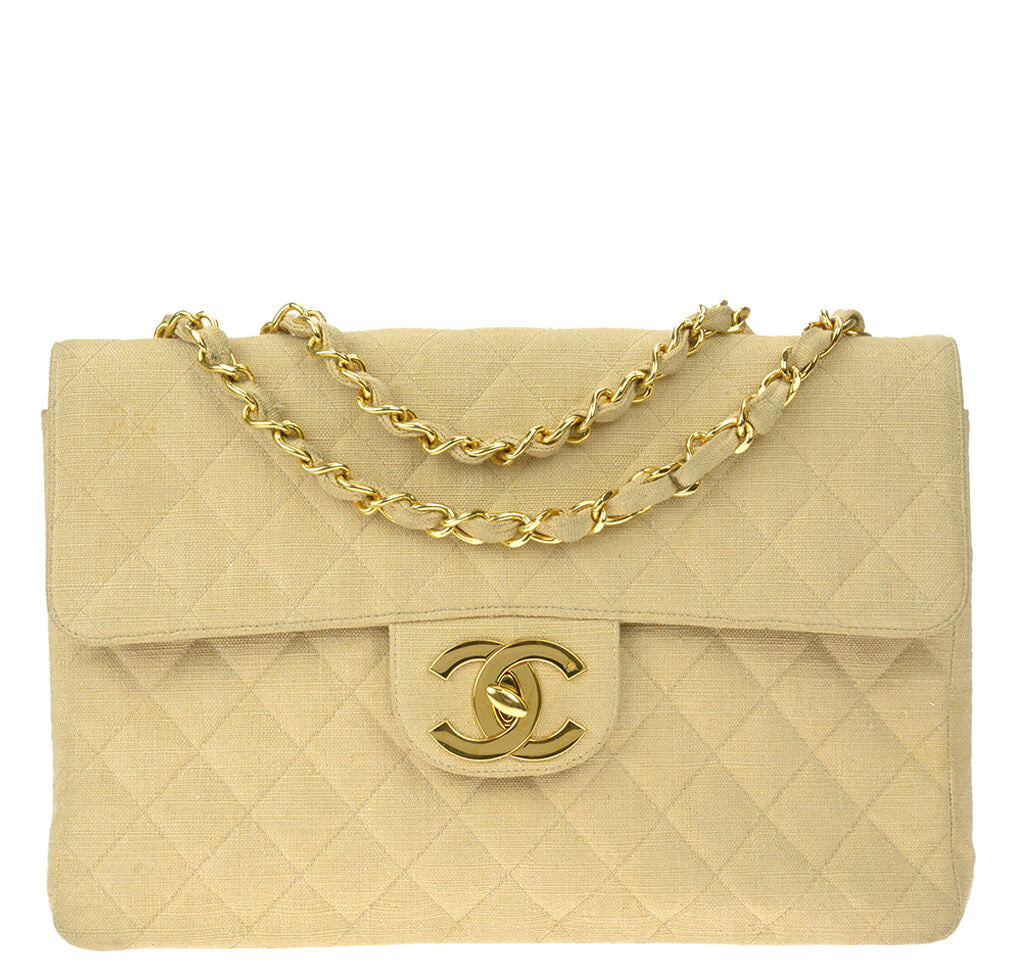 Chanel Maxi Flap Bag Beige Linen、mySite、garminoutage.com