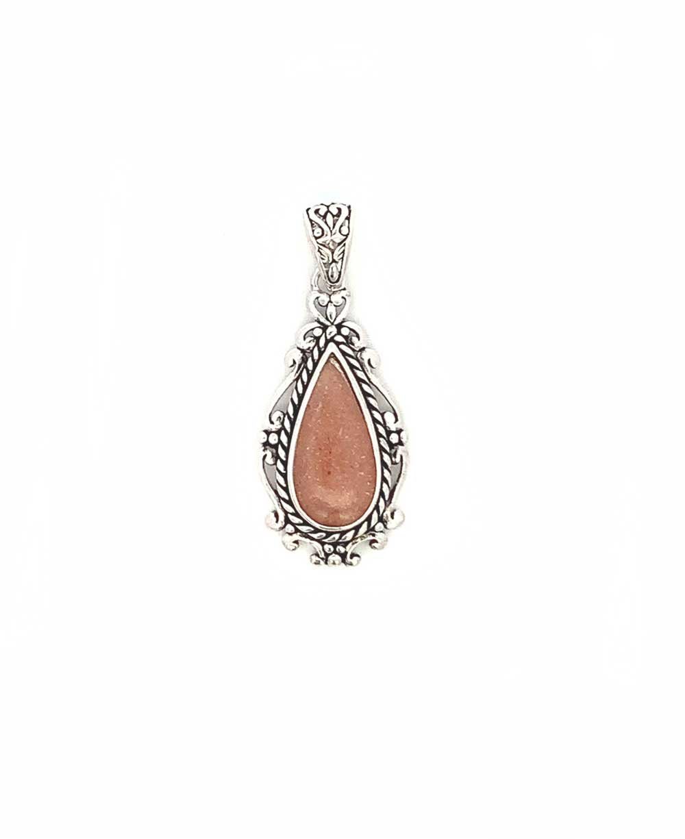 Sterling Silver Peach Moonstone Pendant、mySite、topwebapps
