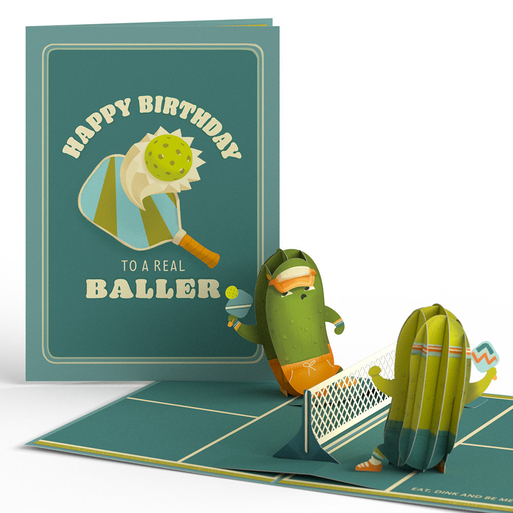 Pickleball Birthday Baller Pop-Up Card、mySite、solidvoid