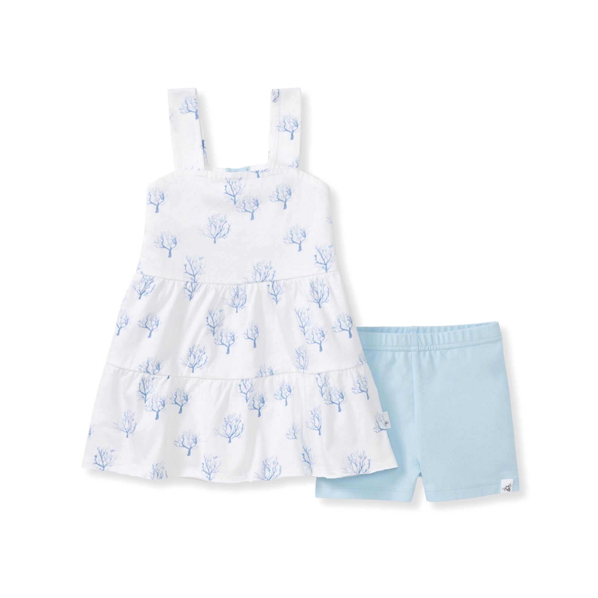 Coral Organic Cotton Girl Tunic & Shorts Set、mySite、g9winljtr