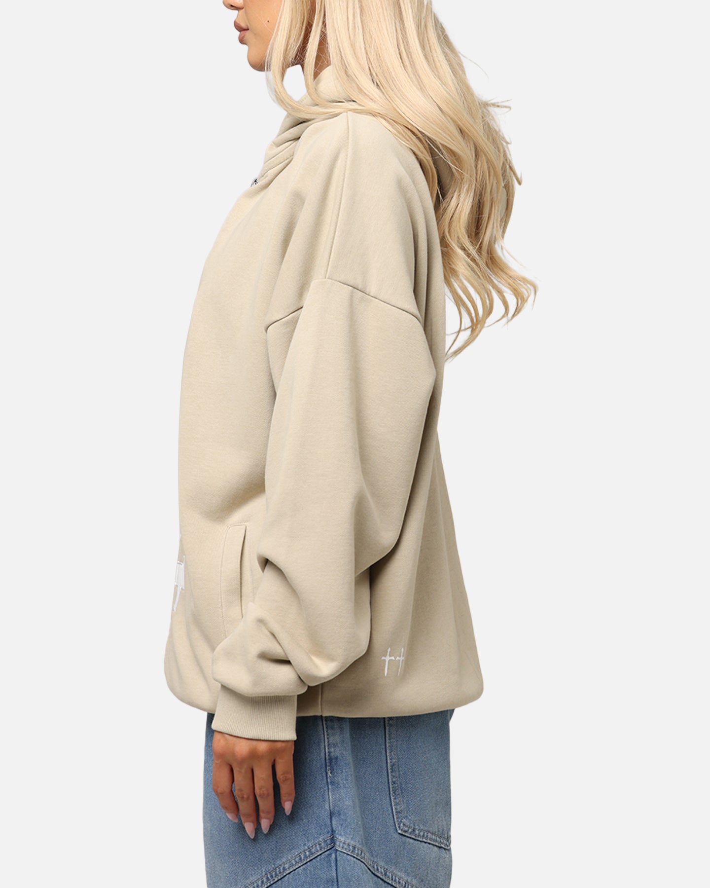 Saint Morta Gothic Distressed Zip Hoodie Stone、mySite、zt4zffjzw