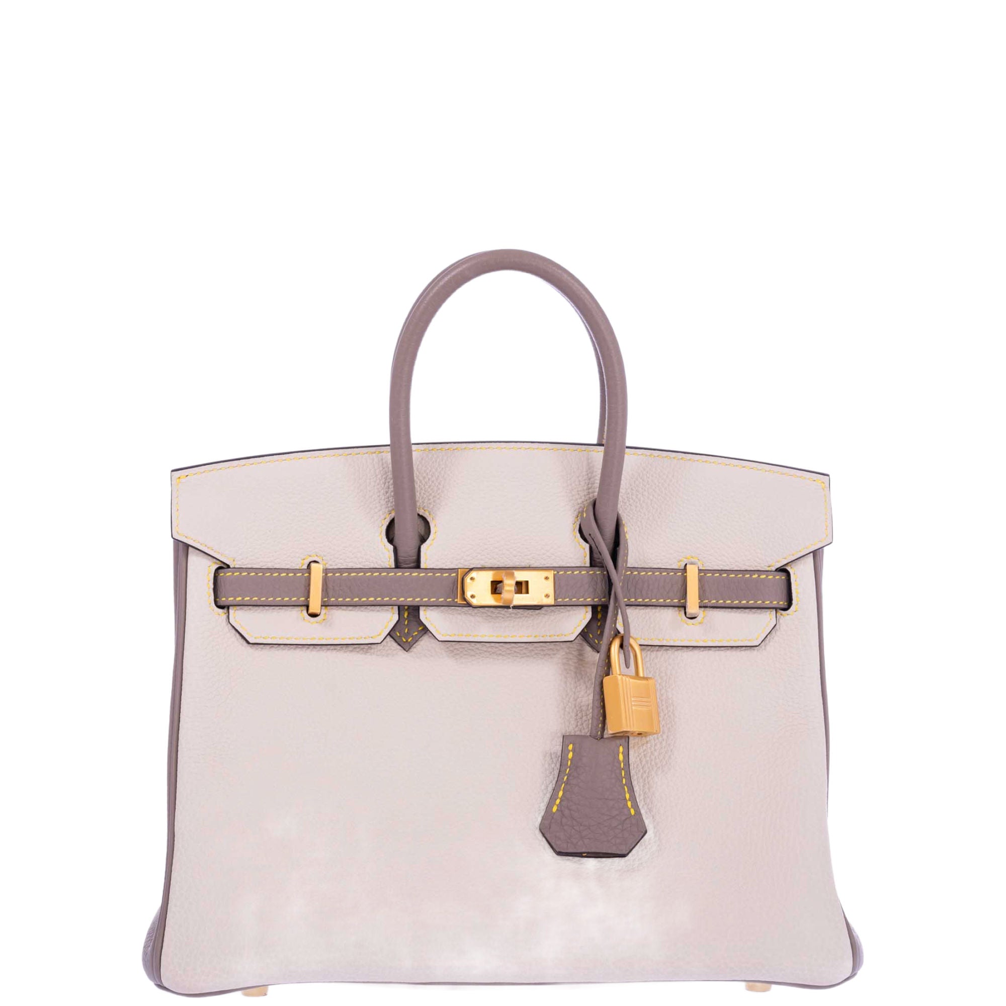 Hermès Birkin 25 HSS Craie, Gris Asphalt Togo, Yellow Stitching Gold Hardware、mySite、garminoutage.com