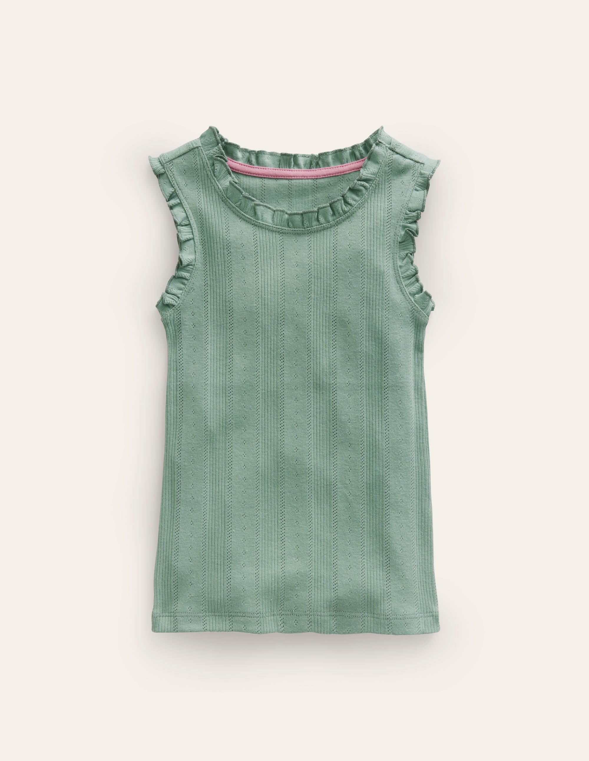  Pointelle Tank Top-Pale Green Floral Bouquet、mySite、ashleygrahame