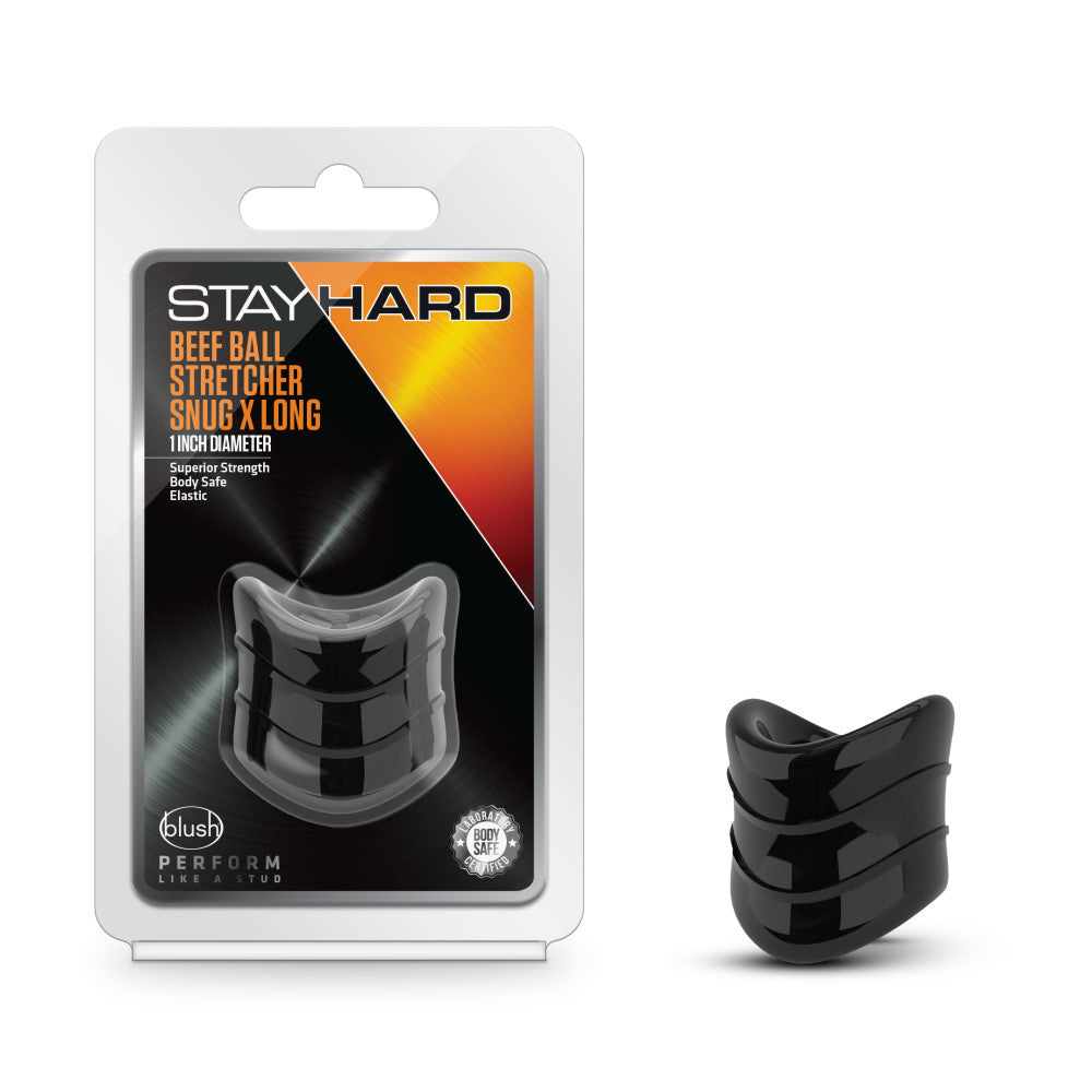 Stay Hard By Blush® | X-Long Snug: Black Beef Ball Stretcher - 1-Inch Diameter、mySite、bottomscart