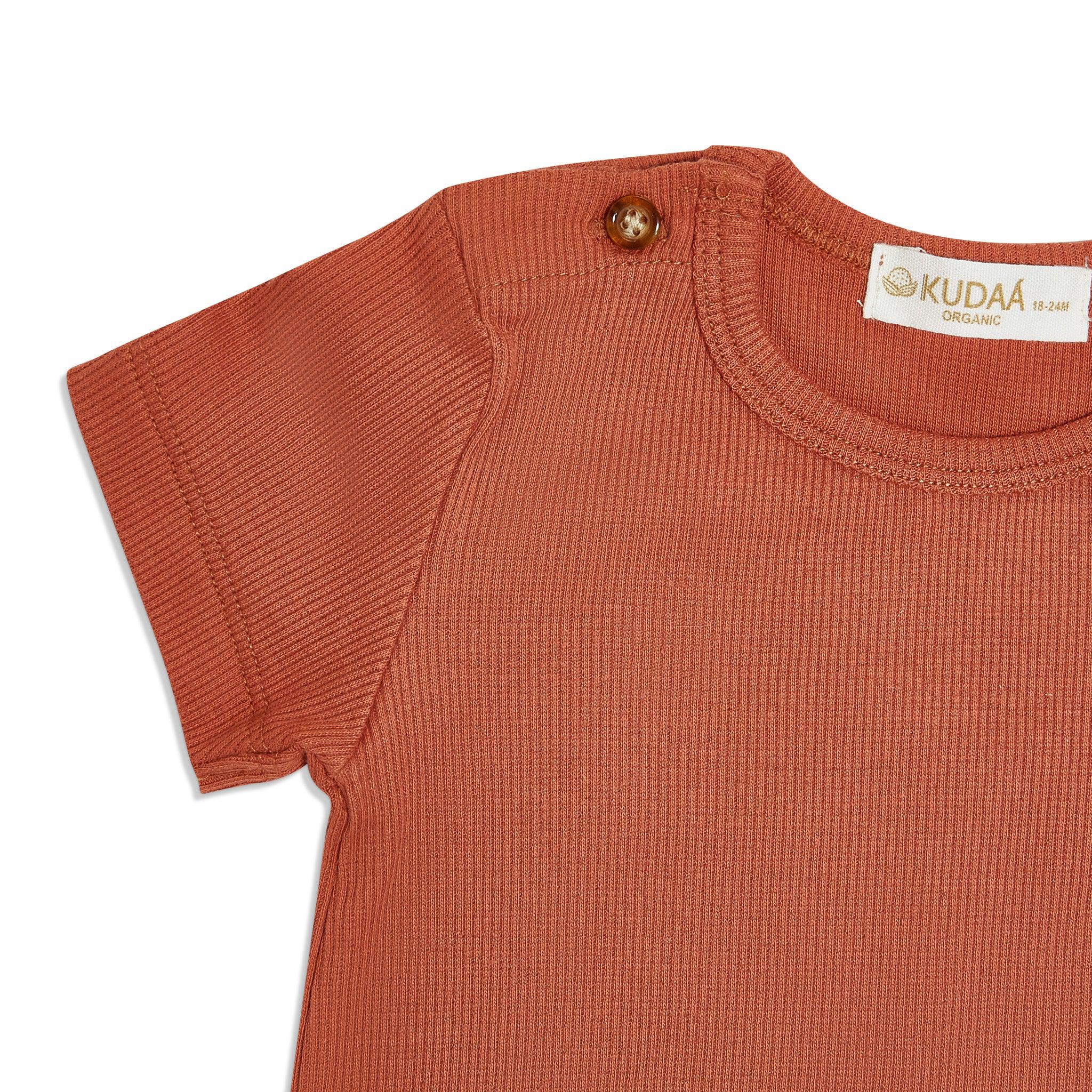 RETIRED - Organic Short Sleeve Bunsuit - Paprika、mySite、g9winljtr