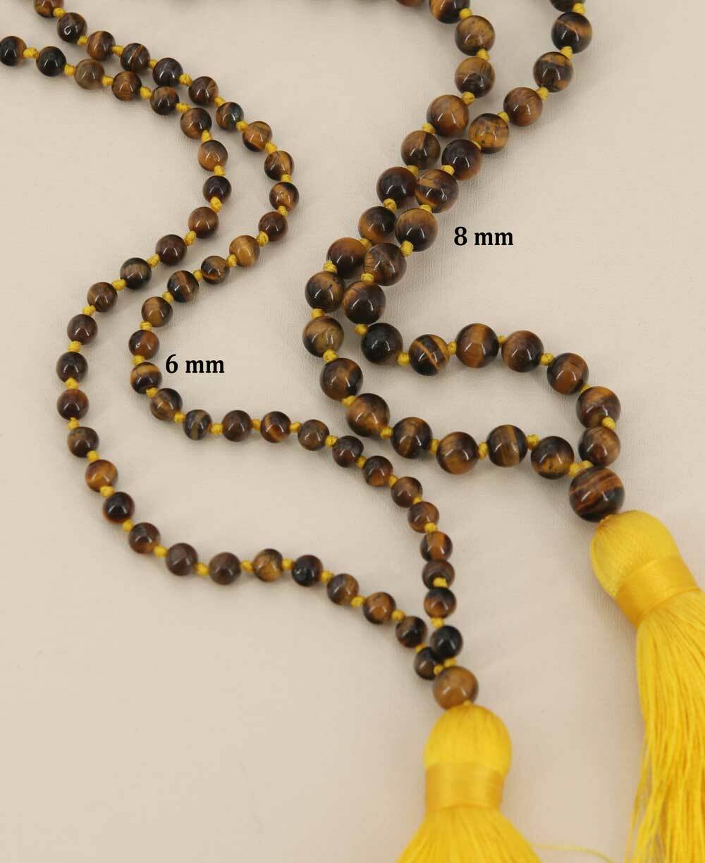 Tiger's Eye Meditation Mala, Knotted 108 Beads、mySite、topwebapps