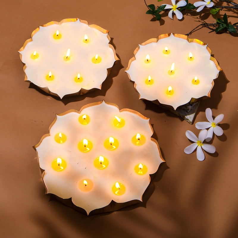 Metal Urli with Scented Candles | Jasmine Neroli | Large | Set of 3、mySite、camillekostekn
