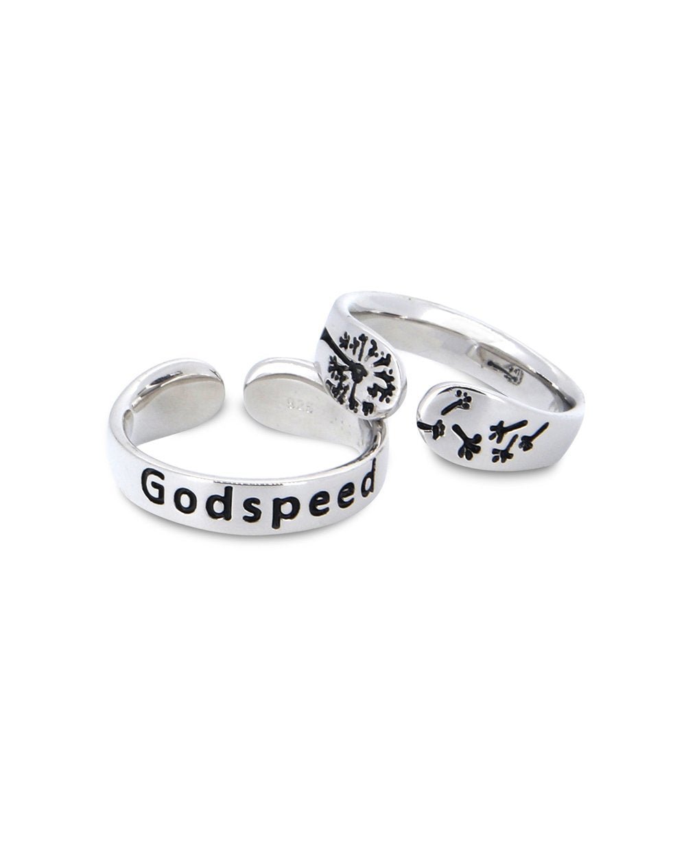 Godspeed Inspirational Adjustable Sterling Silver Ring、mySite、topwebapps