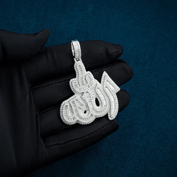 Moissanite Allah Pendant 14K Gold、mySite、hinf8tx79
