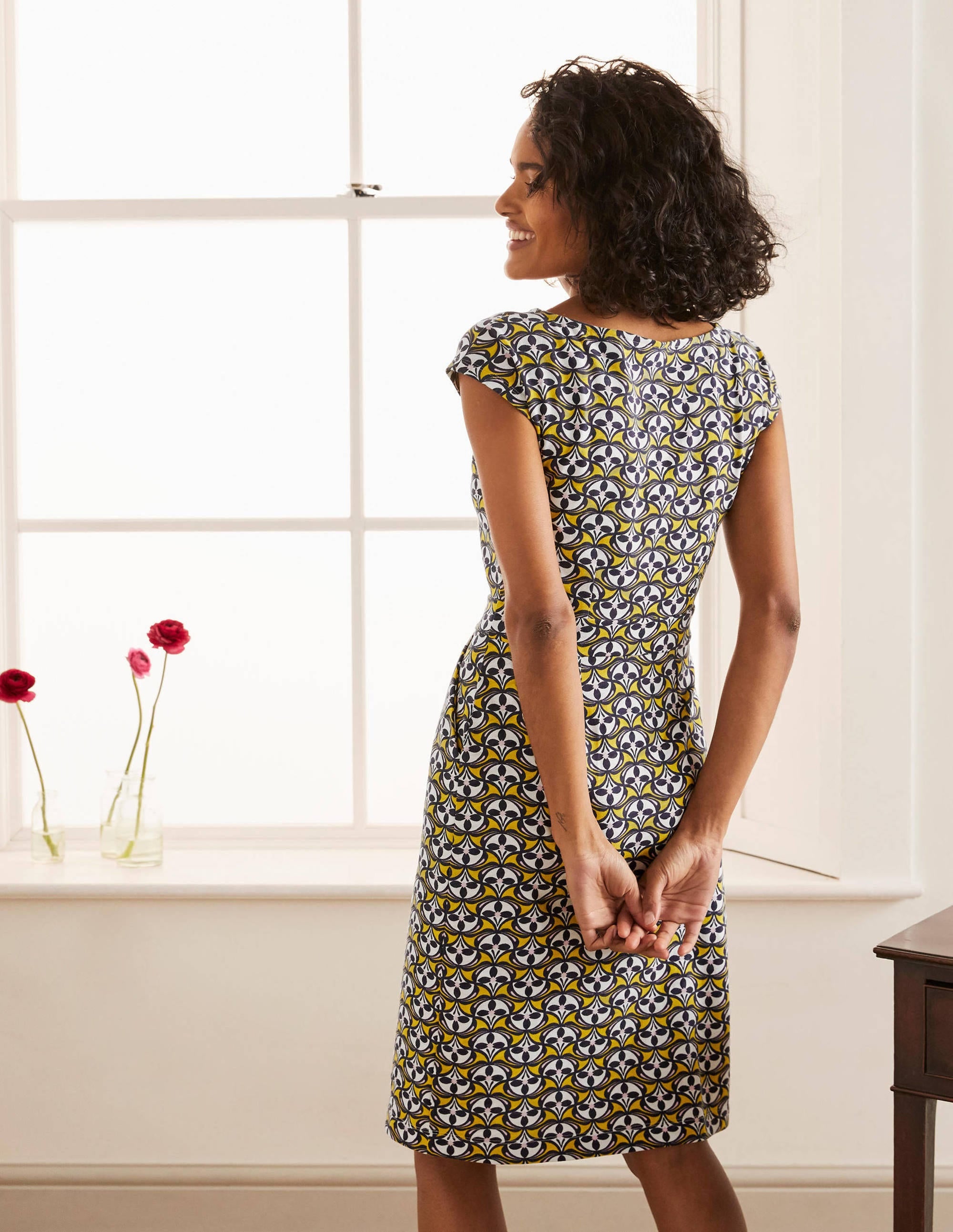  Florrie Jersey Dress-Chartreuse, Floral Fan、mySite、ashleygrahame