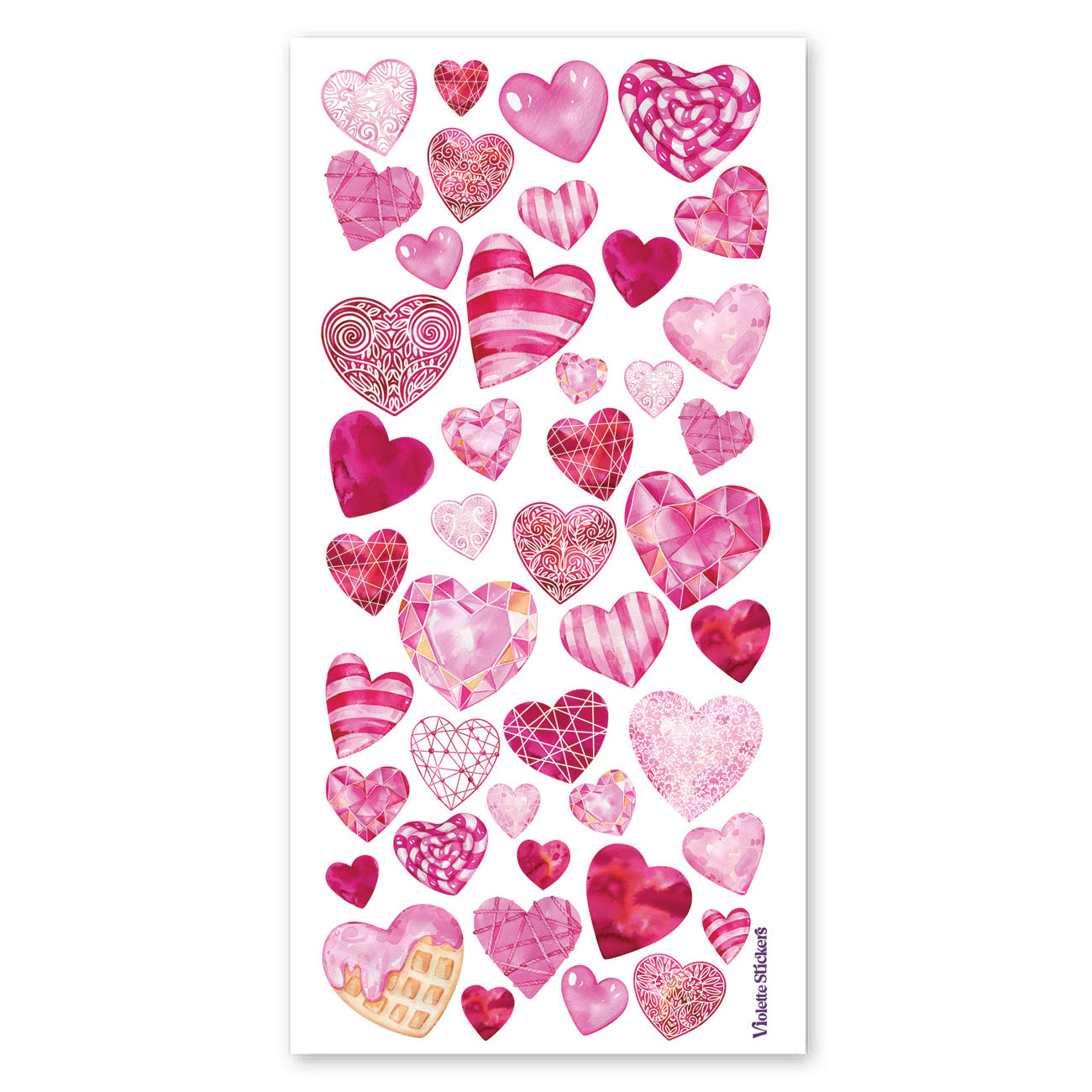  Crystal Pink Hearts Stickers、mySite、ghnorth
