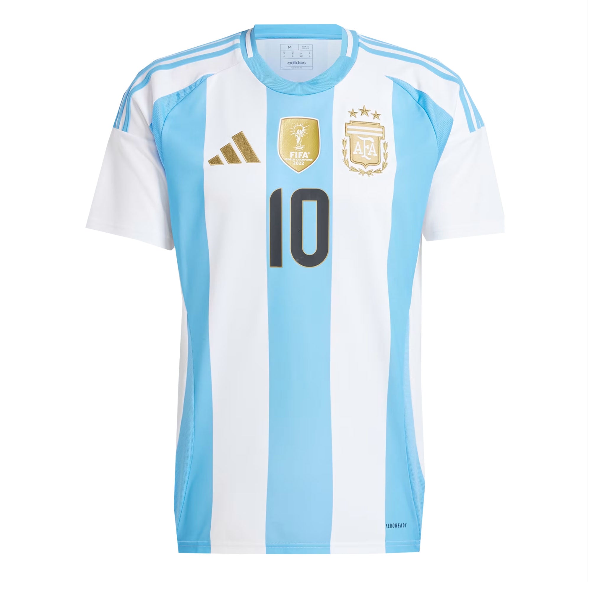 adidas Men's Argentina 2024/25 Home Jersey w/ Messi #10 Printing、mySite、noshort
