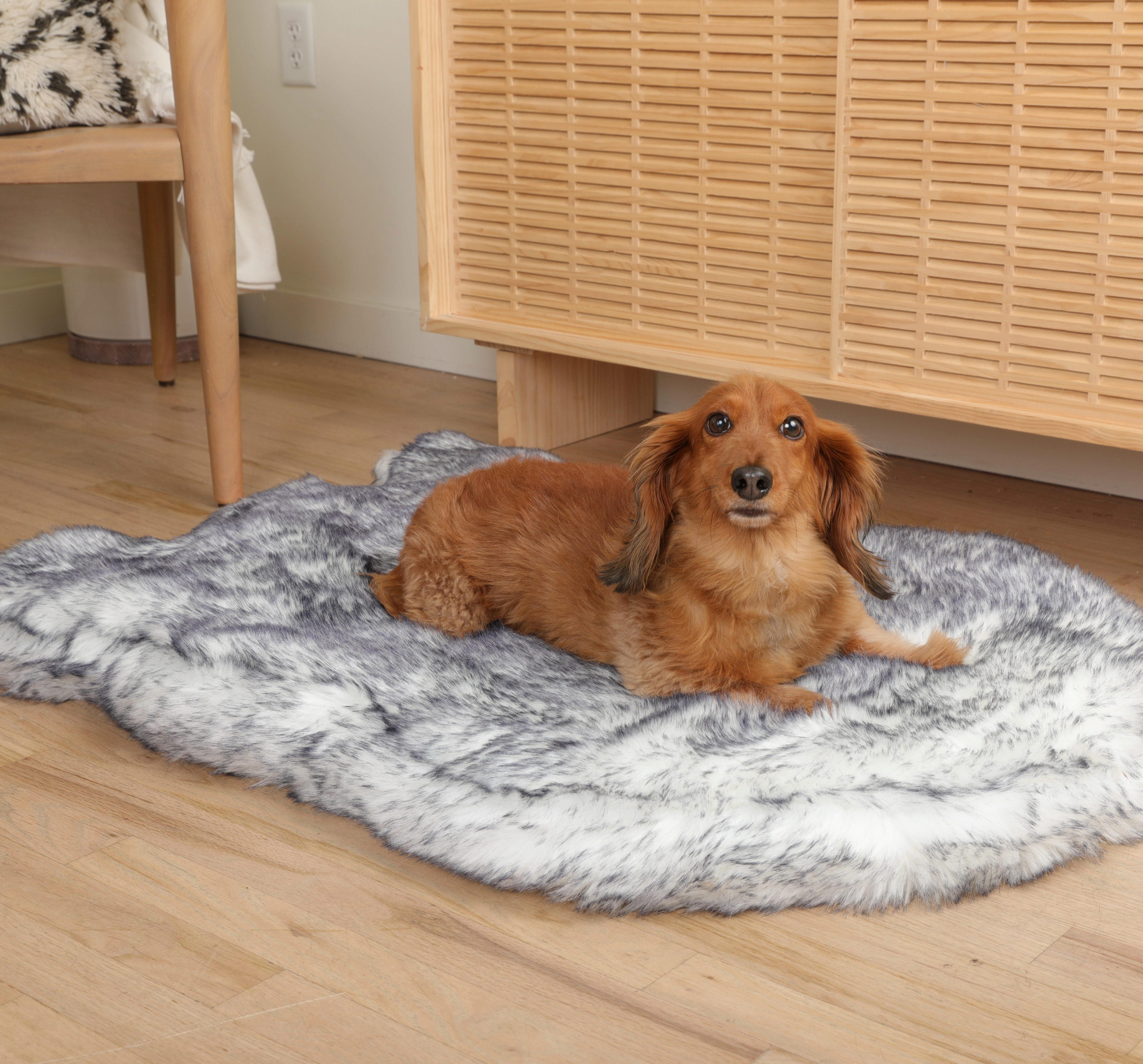 PupRug™ Luxe Faux Fur Orthopedic Dog Bed - Ultra Plush Arctic Fox、mySite、solidvoid
