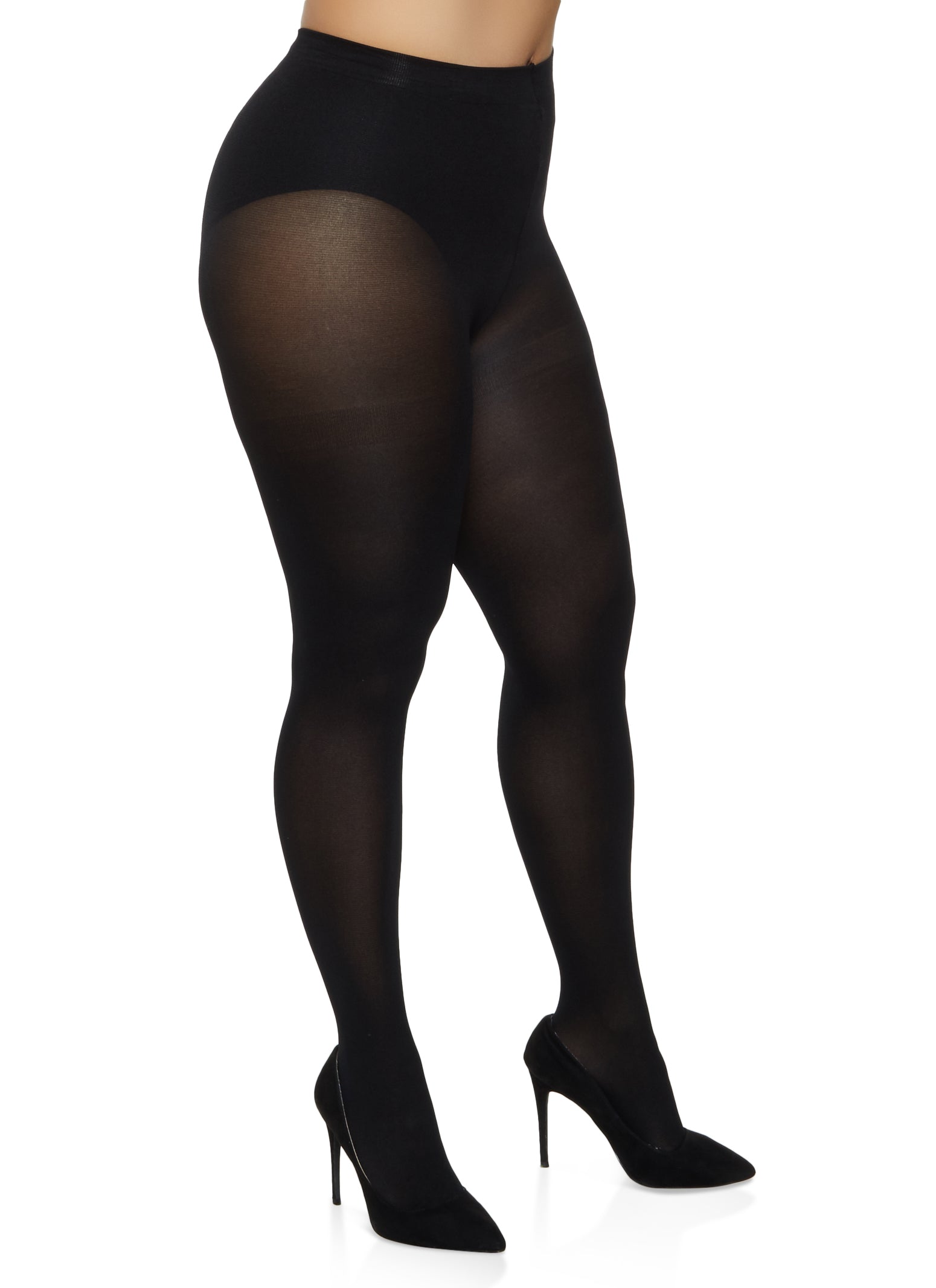 Plus Size Basic Opaque Tights、mySite、camillekostekn
