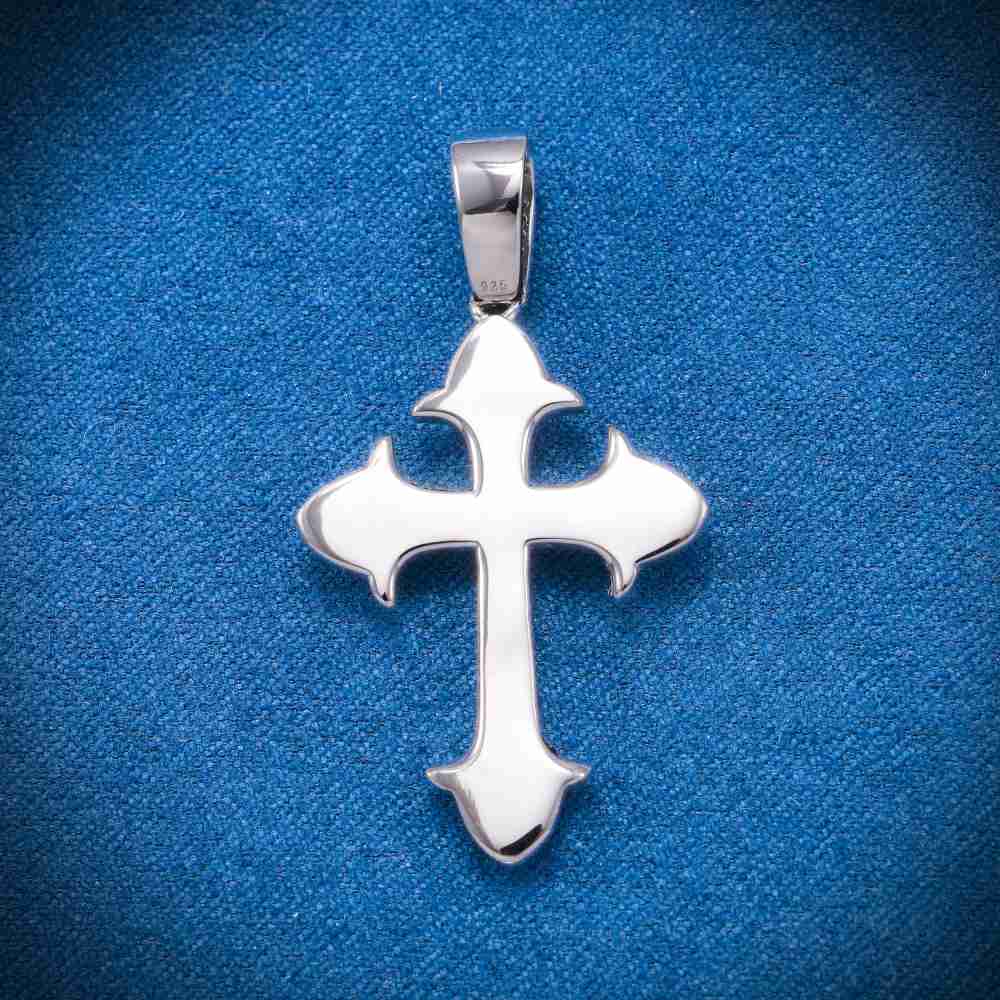 Moissanite Fleur Cross Pendant 14K Gold、mySite、hinf8tx79