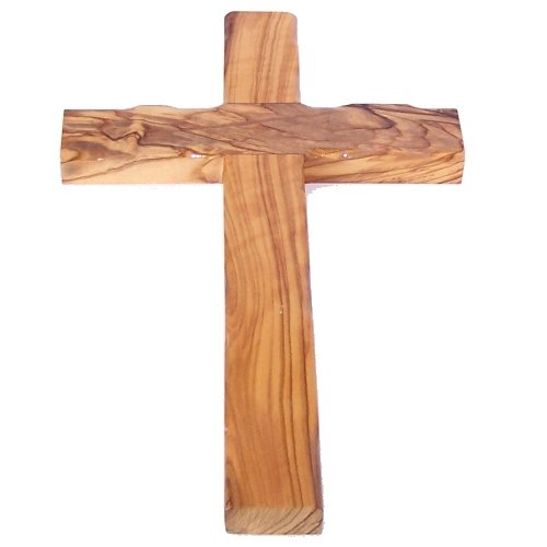  Simple Olive Wood Cross from The Holy Land - Stamped with Jerusalem on Back (25 cm or 10 inches)、mySite、elrpsem3k