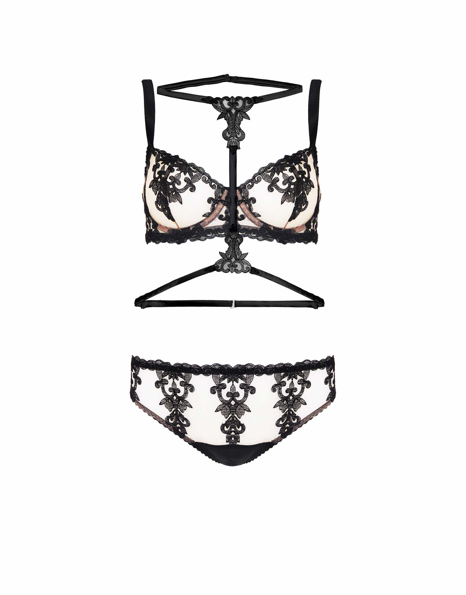  Onyx Luxury Balcony Bra, Embroidered Brief & Harness、mySite、justintrudeaud