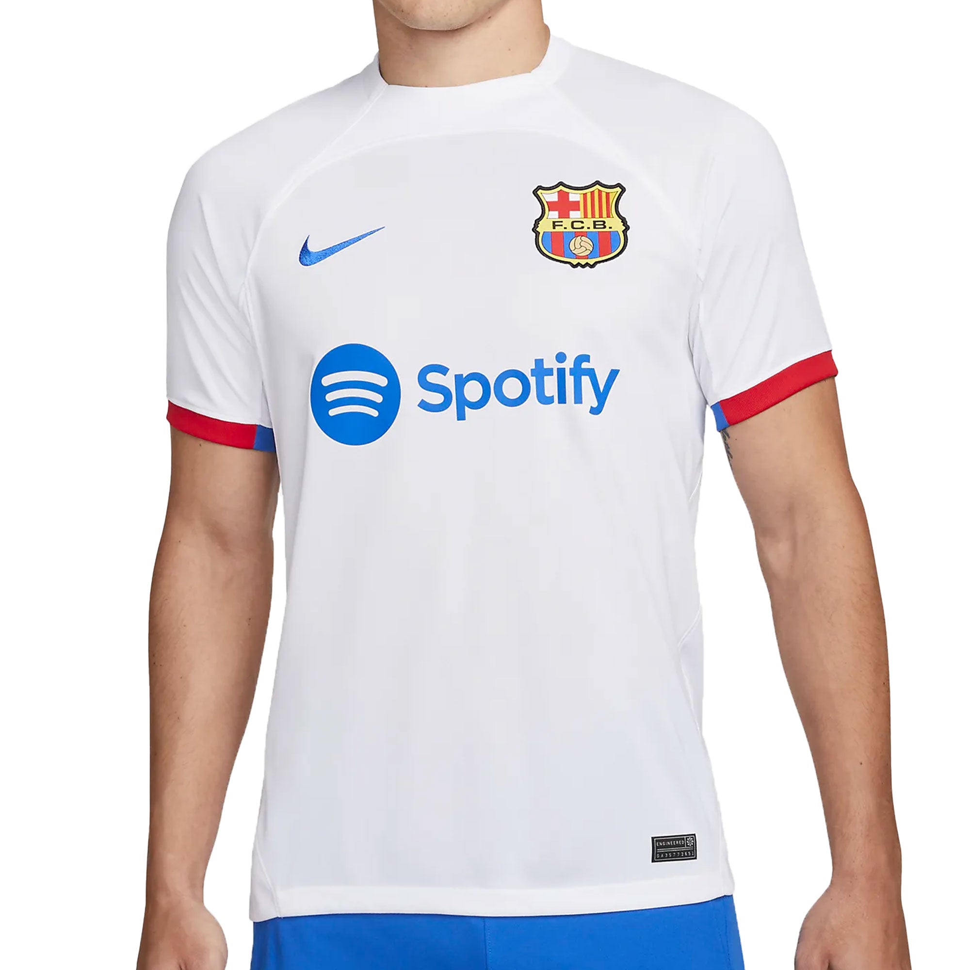 Nike Men's FC Barcelona 2023/24 Away Jersey White/Blue、mySite、bottomscart