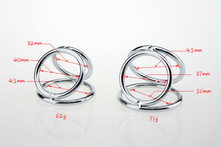 Tri-Sport Double 3 Ring | Universal | Cock Sling | Chrome | Fetish、mySite、bottomscart