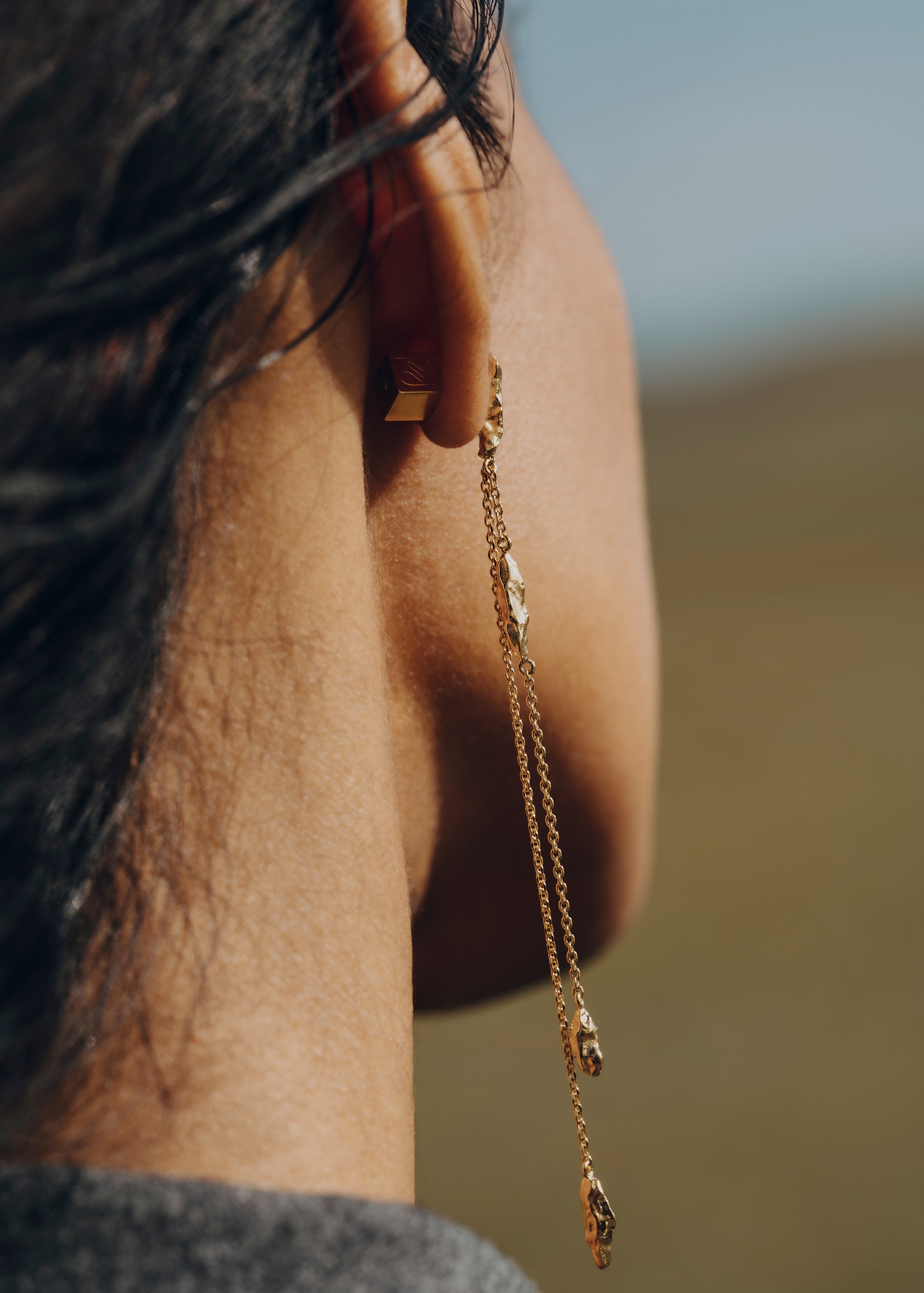 Boucles d'oreilles chane Eroz - Dor茅e � l��or 24 carats、mySite、camillekostekn