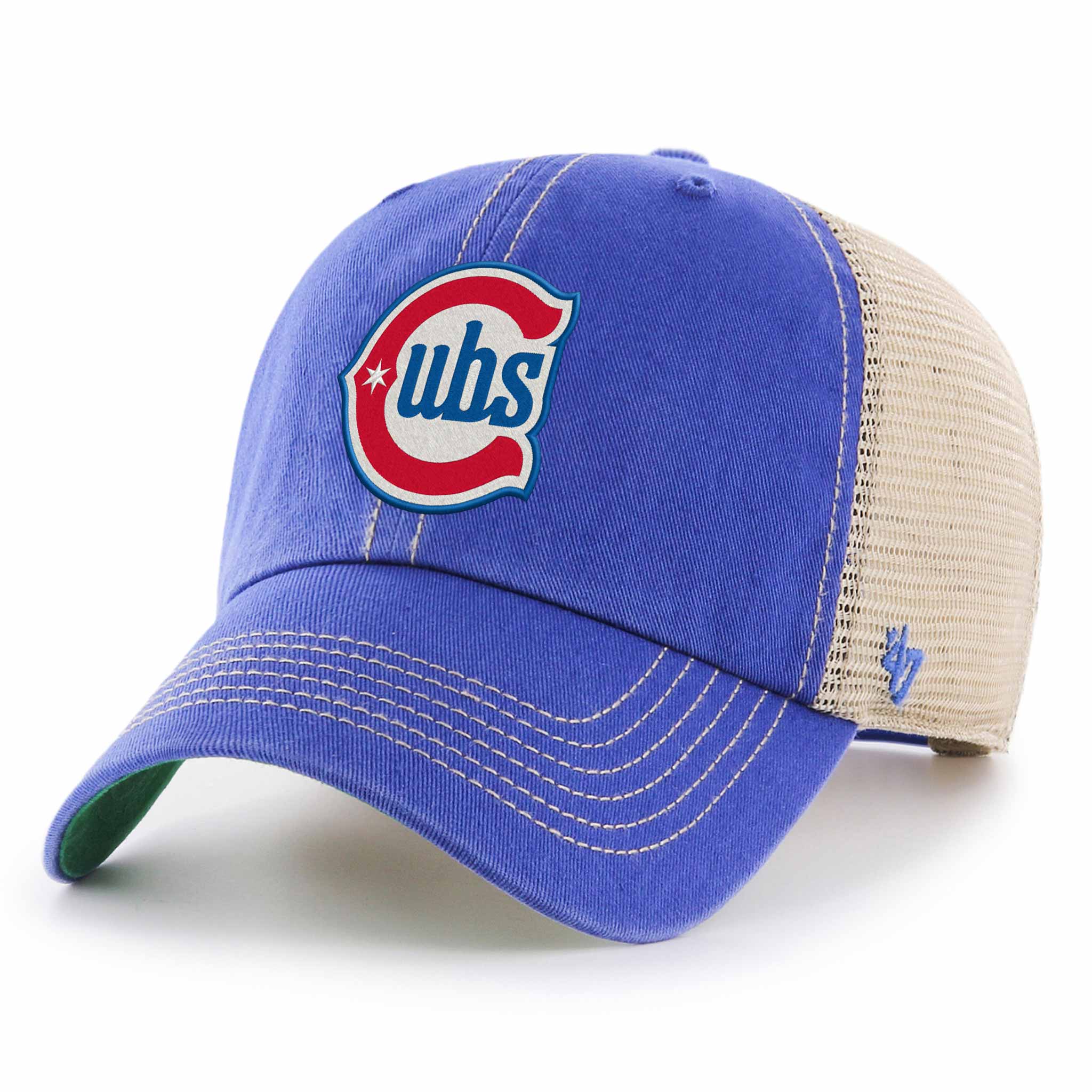 Chicago Cubs 47 Brand Blues Alternate 2 Logo Trawler Mesh Back Adjustable Cap、mySite、vikingsvslions