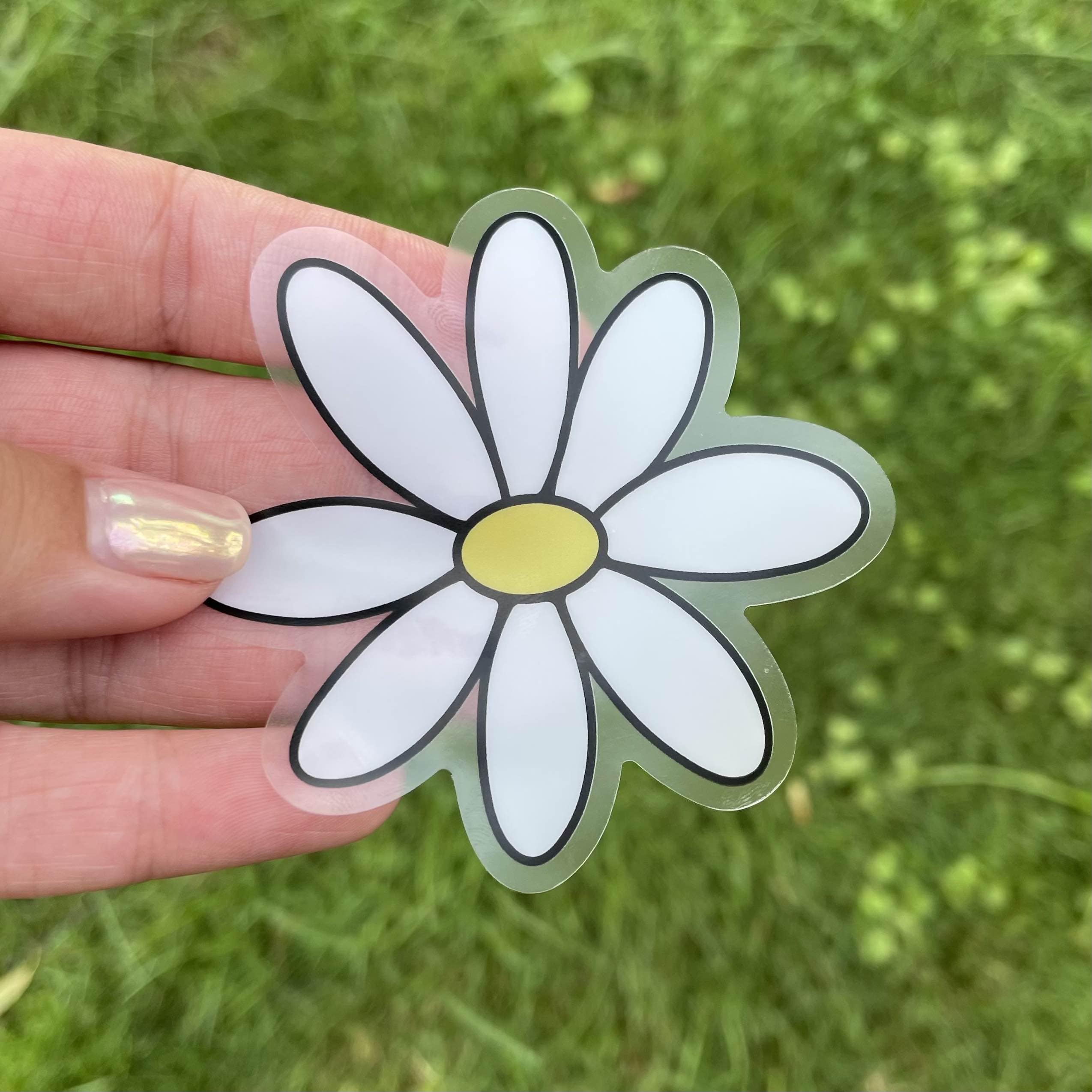  Yellow Daisy Aesthetic Clear Sticker、mySite、elrpsem3k