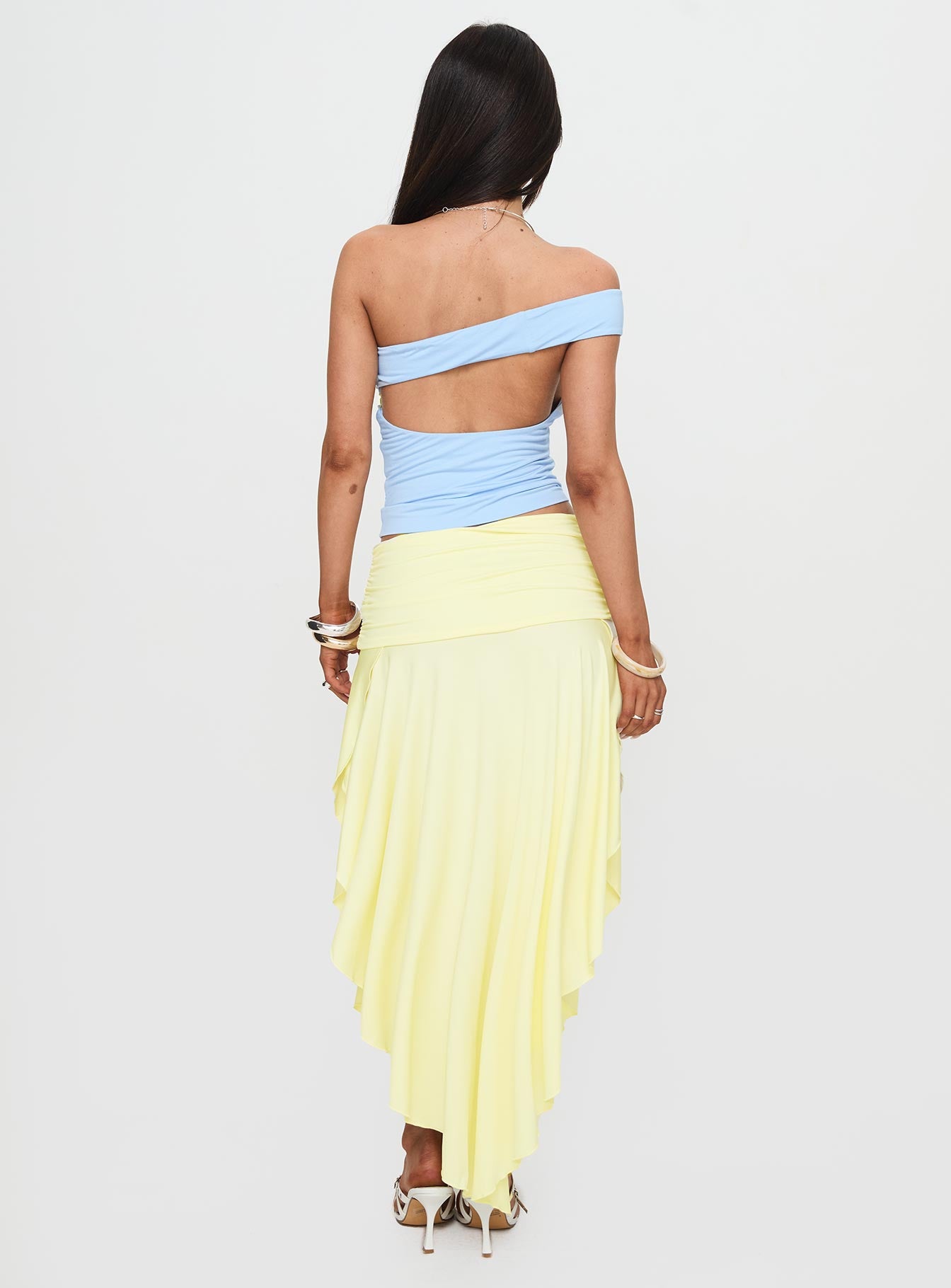 Symphonia Asymmetrical Midi Skirt Butter Yellow、mySite、solidvoid