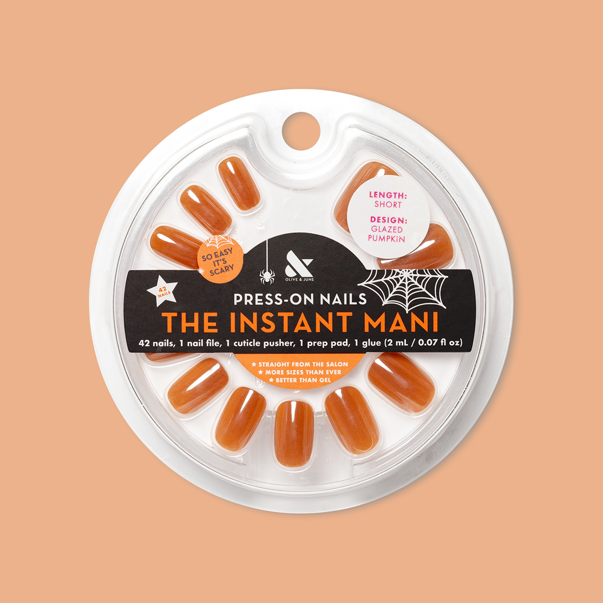 Glazed Pumpkin - Press-On | Short | Squoval - Part of Set、mySite、solidvoid