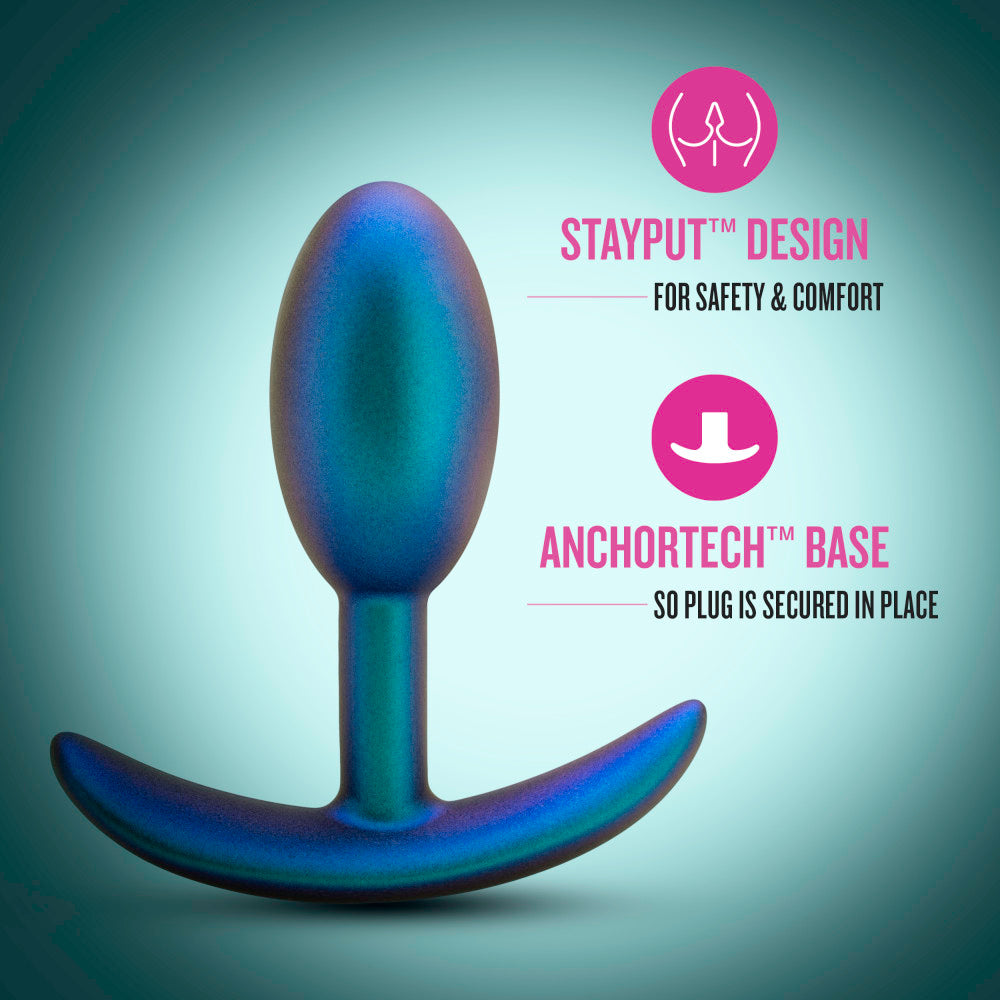 Anal Adventures Matrix By Blush® | The Nebula Plug: 3.5 inch Vibrating Inner Ball Butt Plug in Lunar Blue | With Stayput™ Technology & Anchortech™ Base、mySite、bottomscart