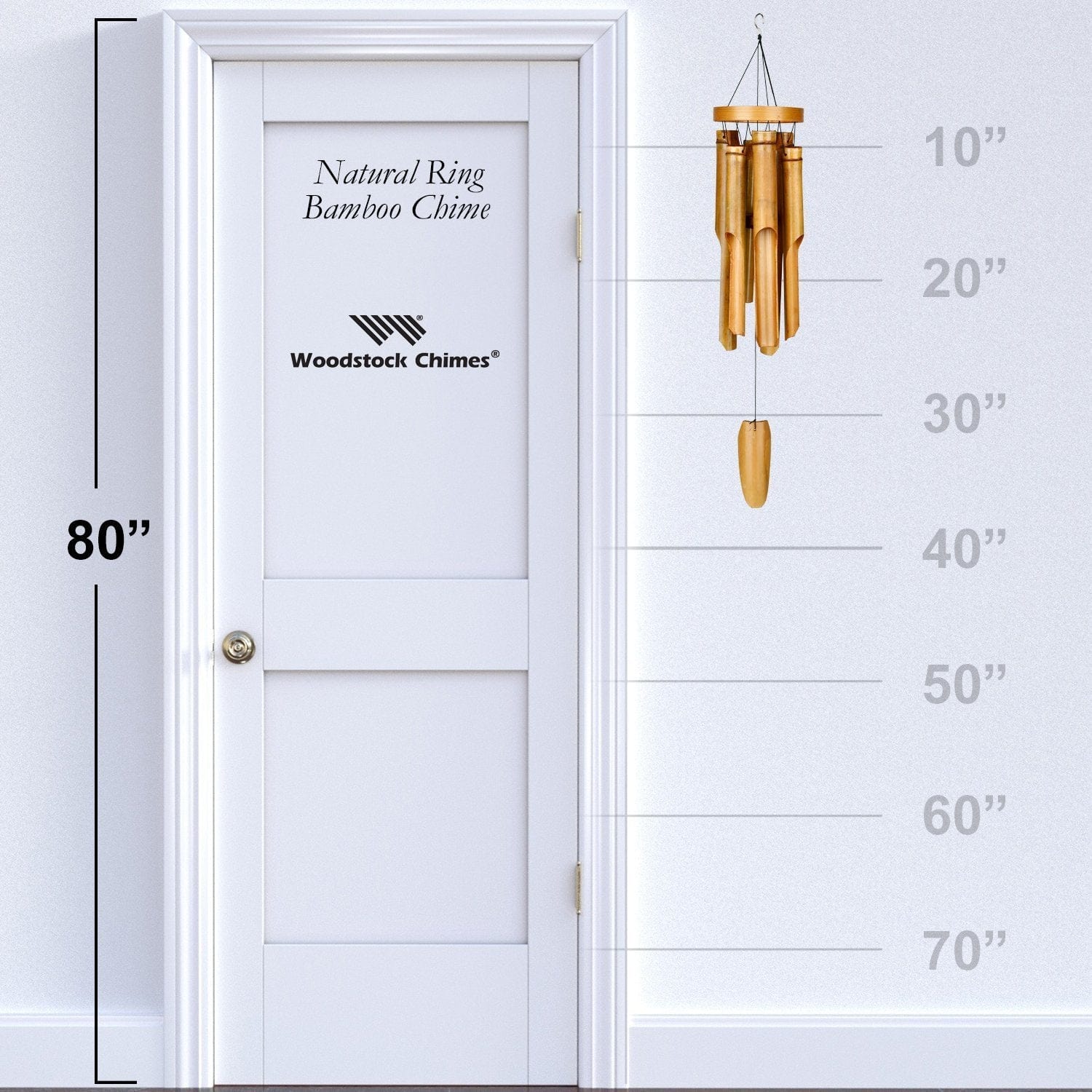 Bamboo Chime - Large, Natural Woodstock Chimes *、mySite、g9winljtr