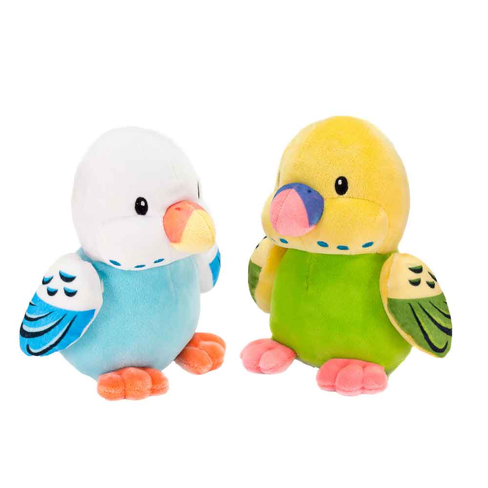 POCKET HUGGABLES - 6IN 2 ASST. PARAKEETS, BLUE OR GREEN、mySite、g9winljtr