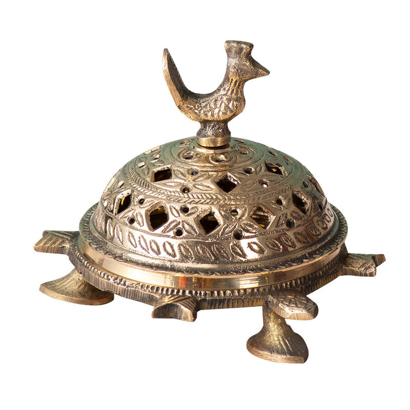 Brass Dhoop Incense Cone Holder | Turtle Design | Golden、mySite、camillekostekn