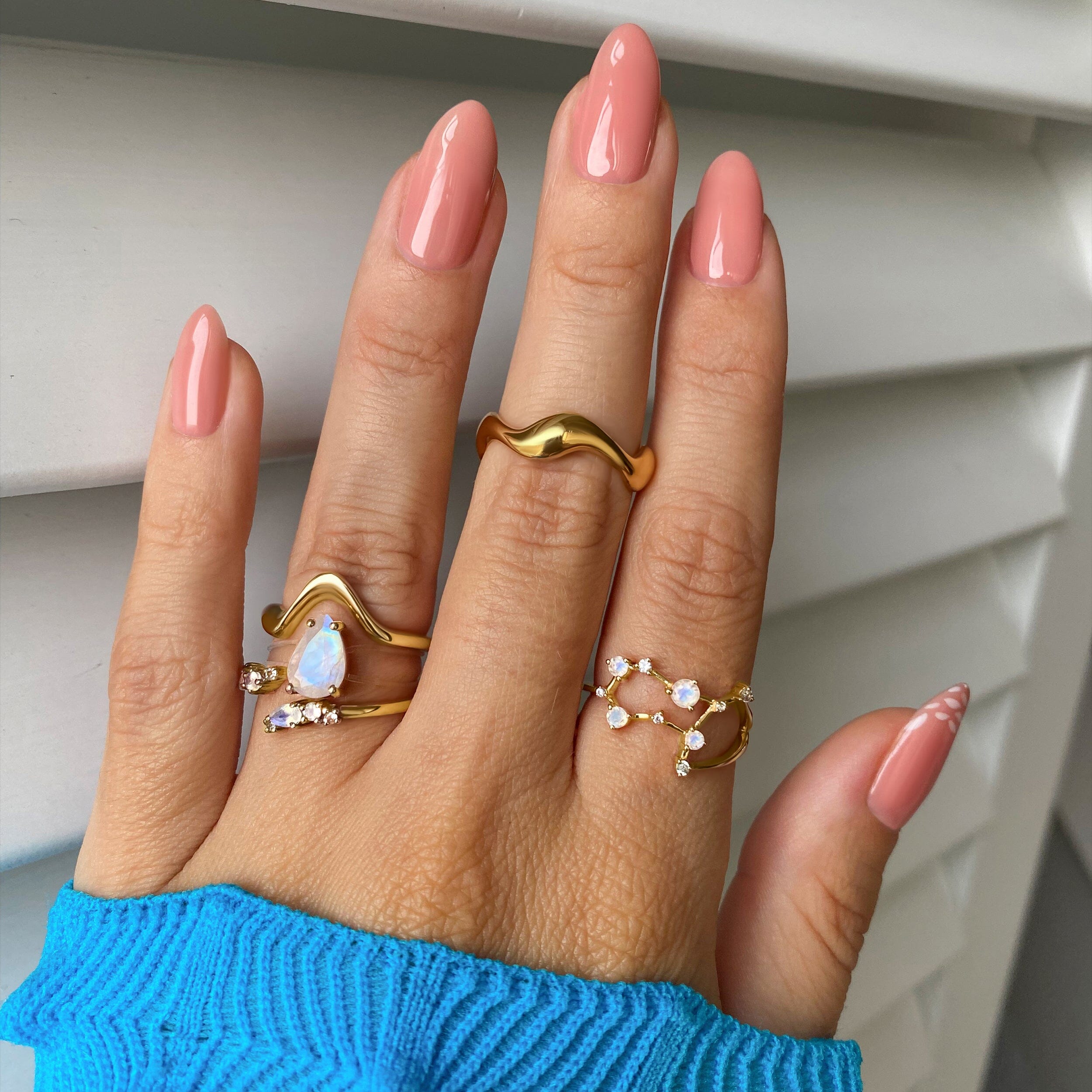 Adjustable Moonstone Ring Flourish - June Birthstone、mySite、hinf8tx79